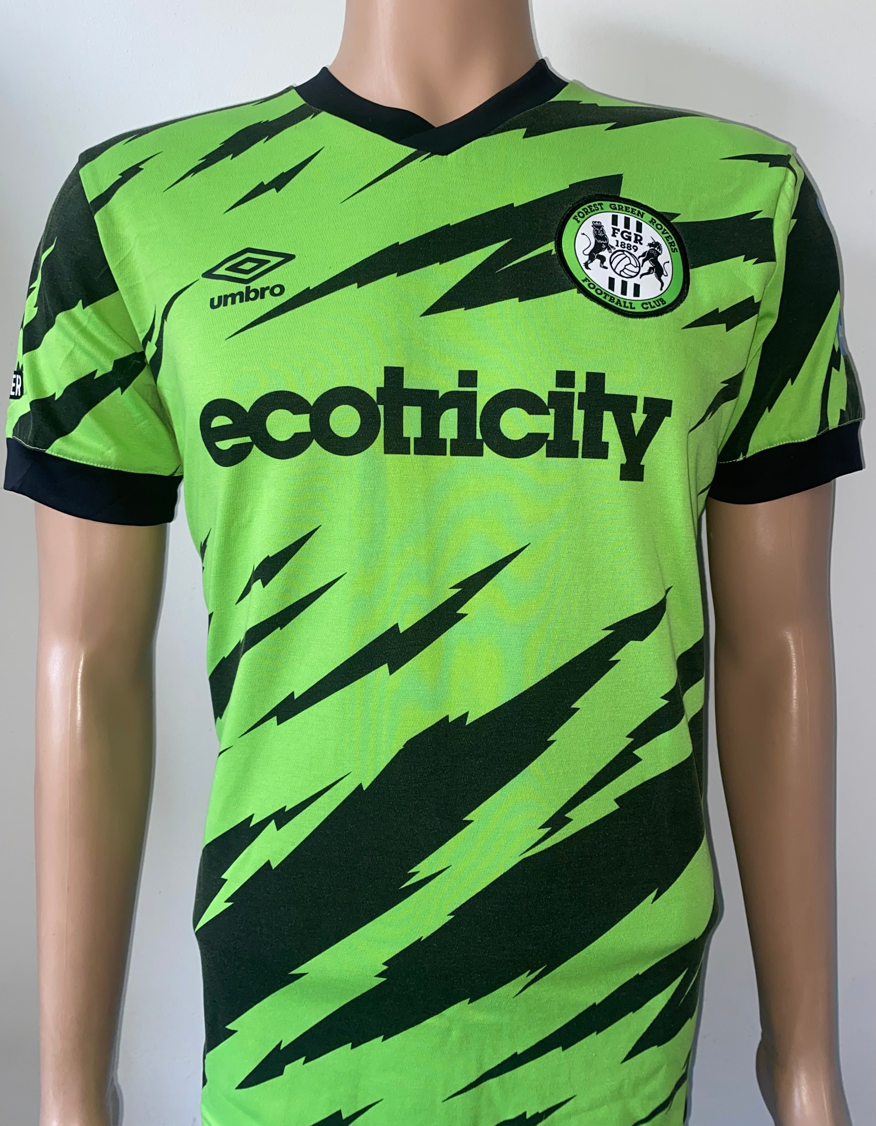 2023/24 FOREST GREEN MATCH WORN UMBRO HOME SHIRT (JENKS #5 V EFL CUP PORTSMOUTH)