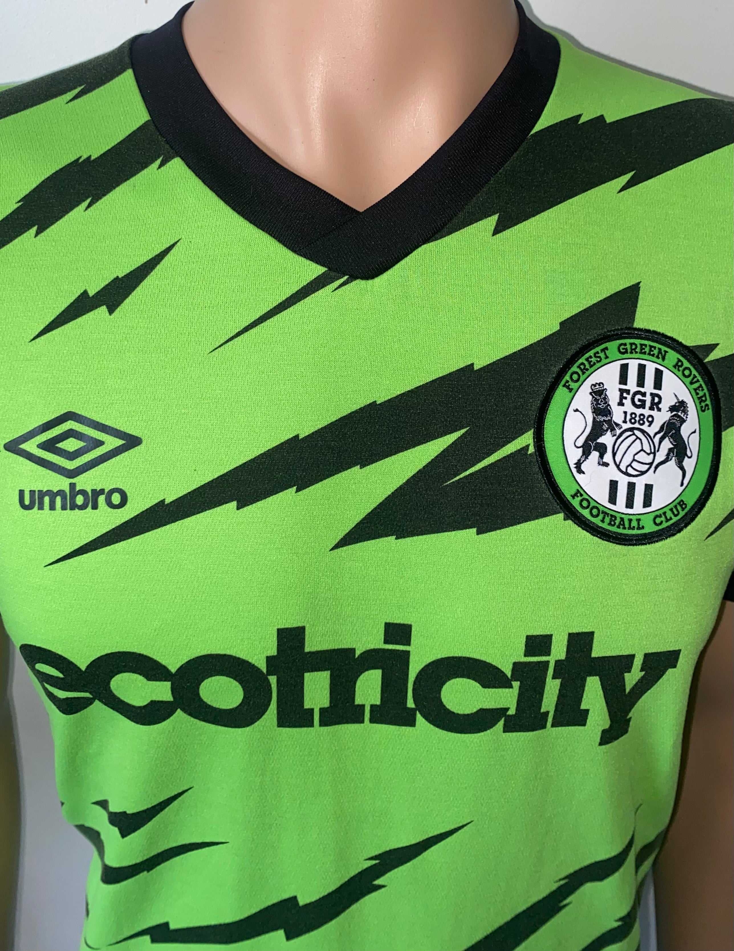 2023/24 FOREST GREEN MATCH WORN UMBRO HOME SHIRT (JENKS #5 V EFL CUP PORTSMOUTH)