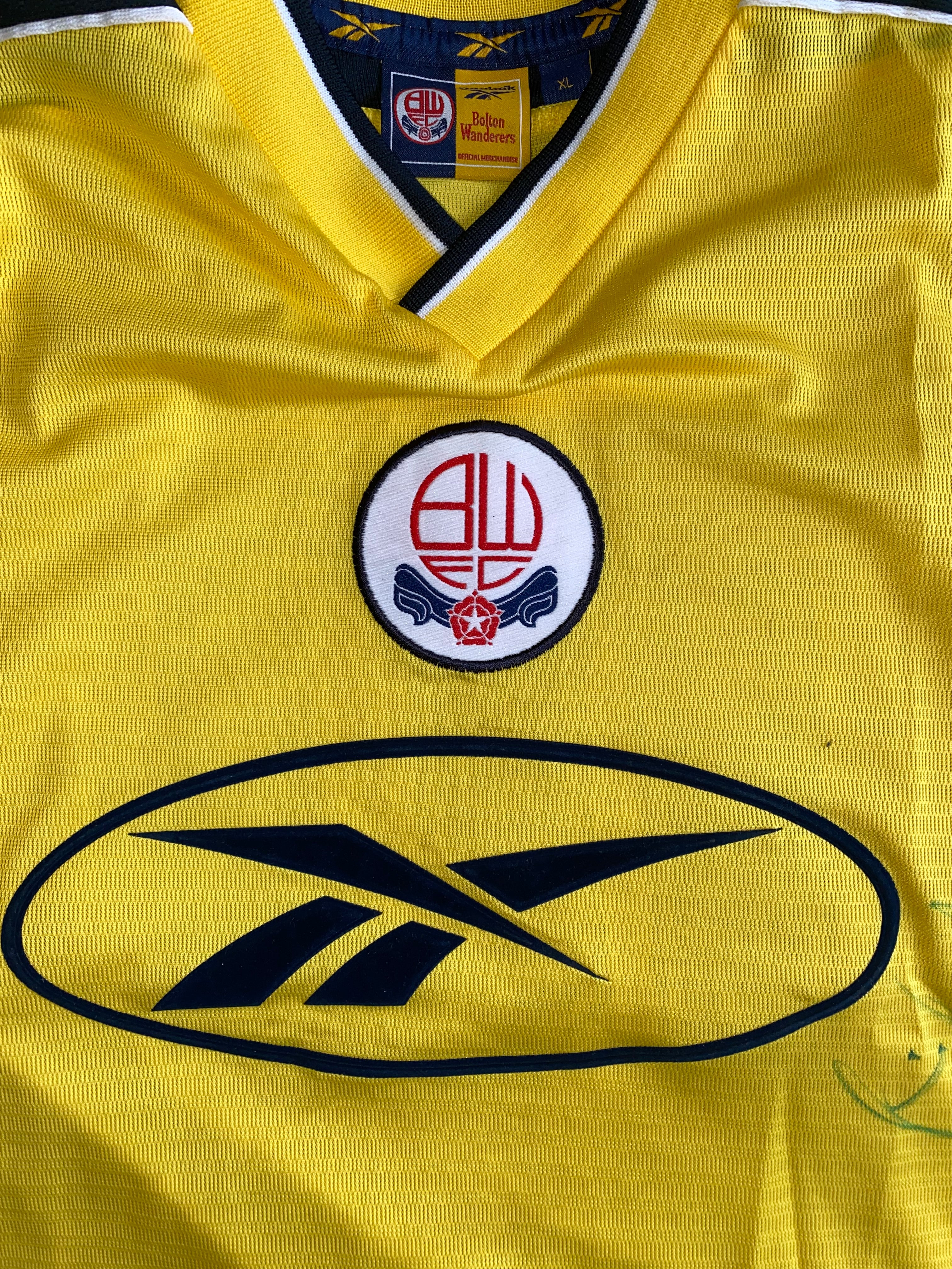 1998/99 BOLTON WANDERERS MATCH WORN AWAY SHIRT HOLDSWORTH #10
