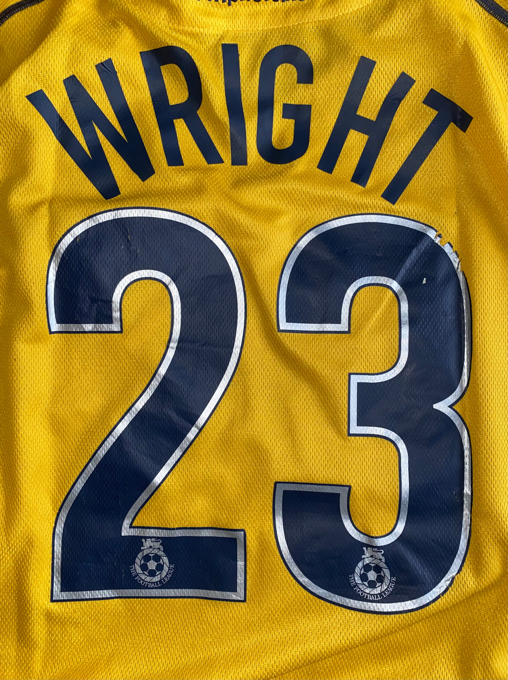 2001/02 PRESTON NORTH END MATCH WORN AWAY SHIRT (WRIGHT #23)