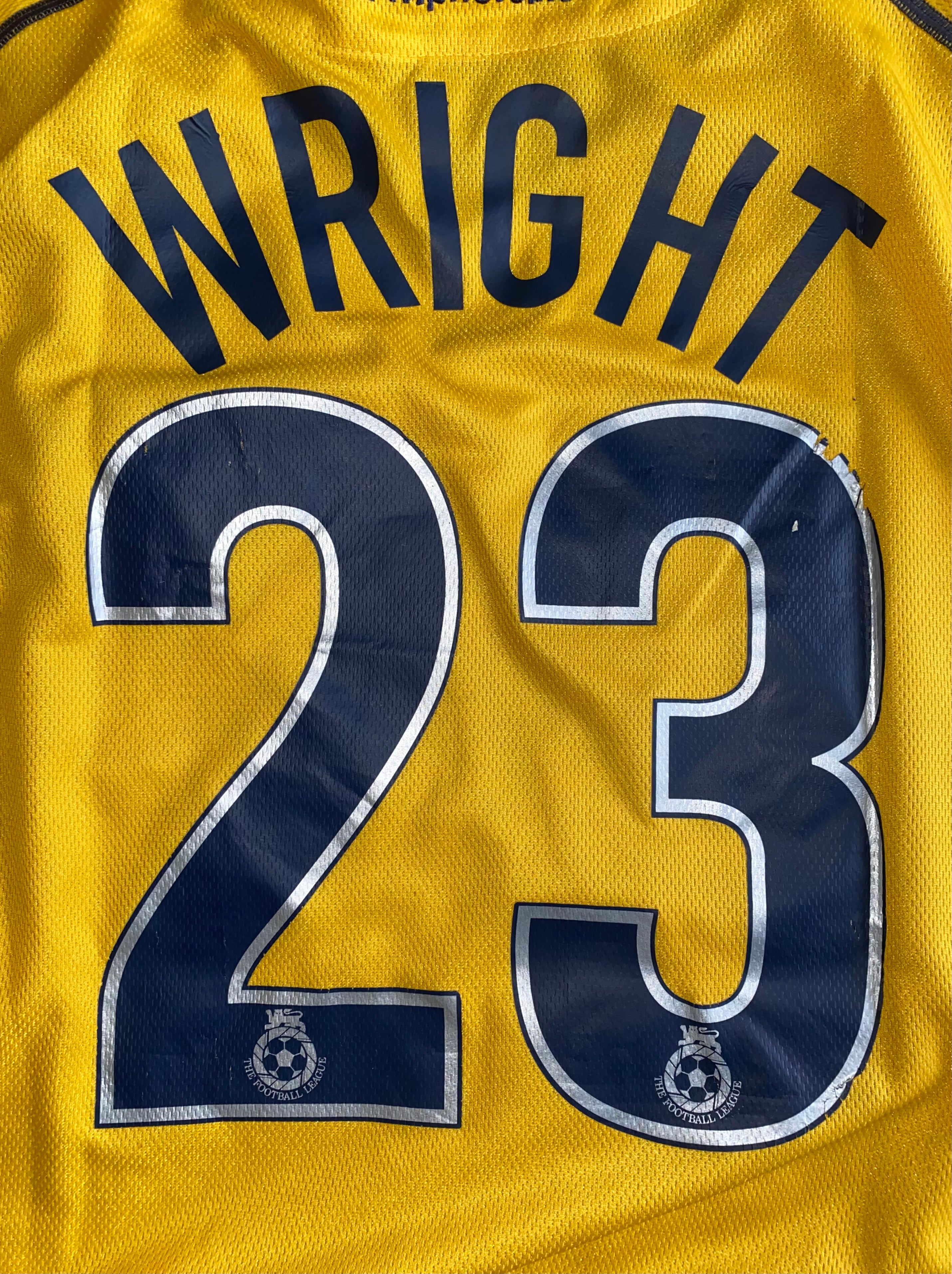 2001/02 PRESTON NORTH END MATCH WORN AWAY SHIRT (WRIGHT #23)