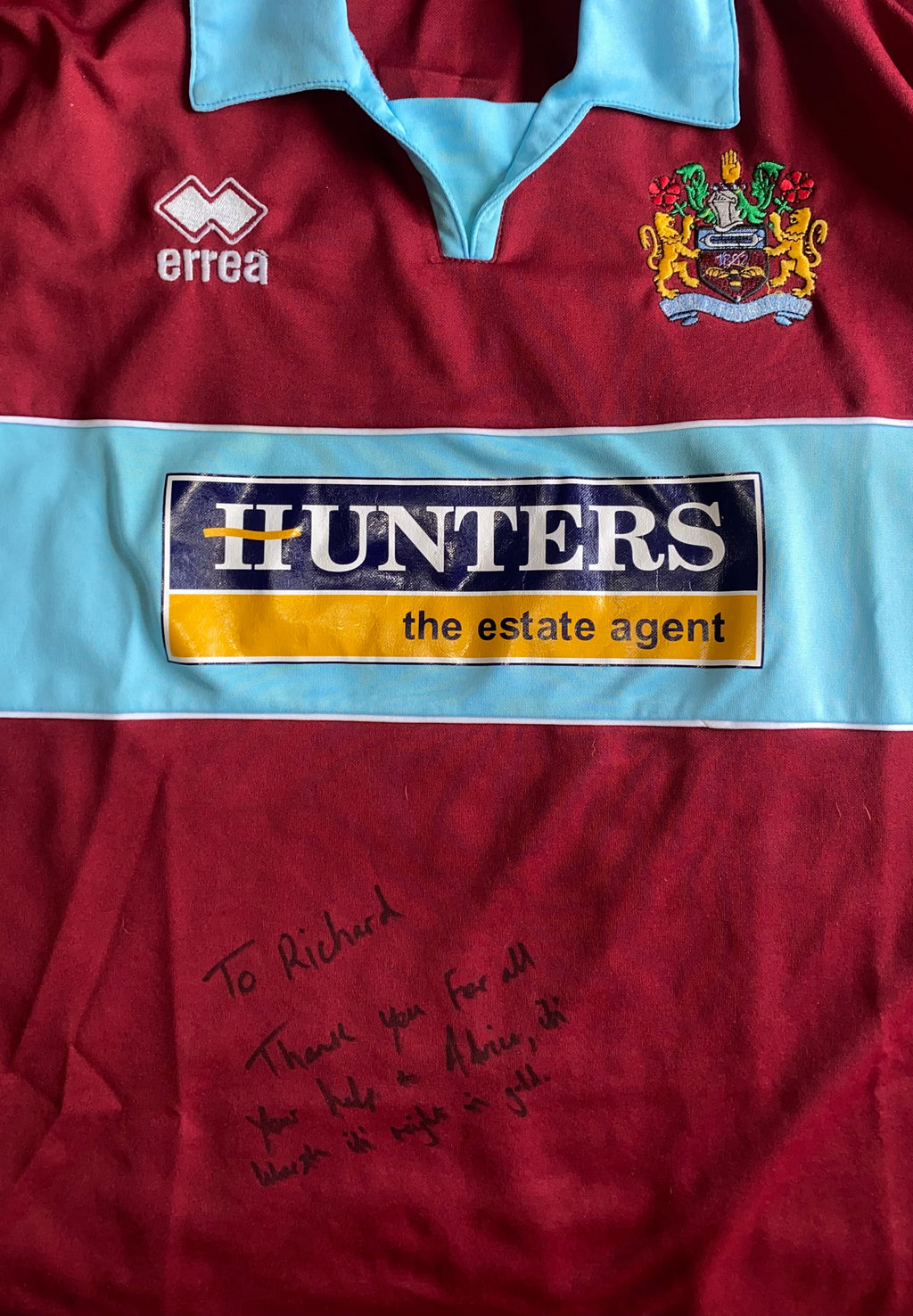 2003/04 BURNLEY MATCH WORN HOME SHIRT (O,CONNOR #7)