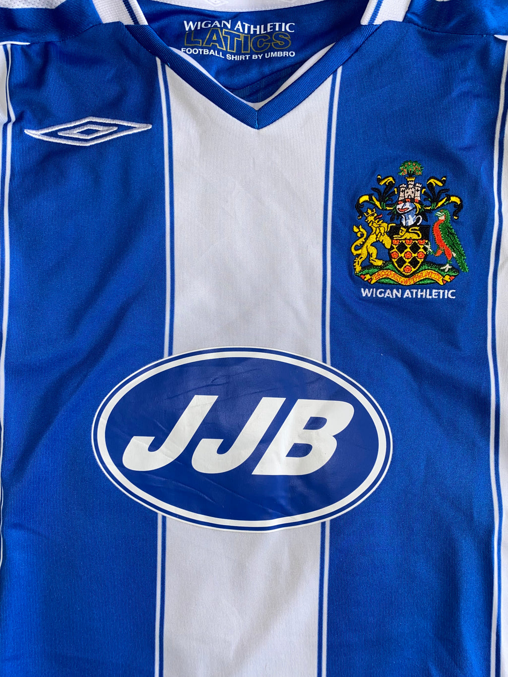 2007/08 WIGAN ATHLETIC MATCH WORN HOME SHIRT (SCHARNER #18)