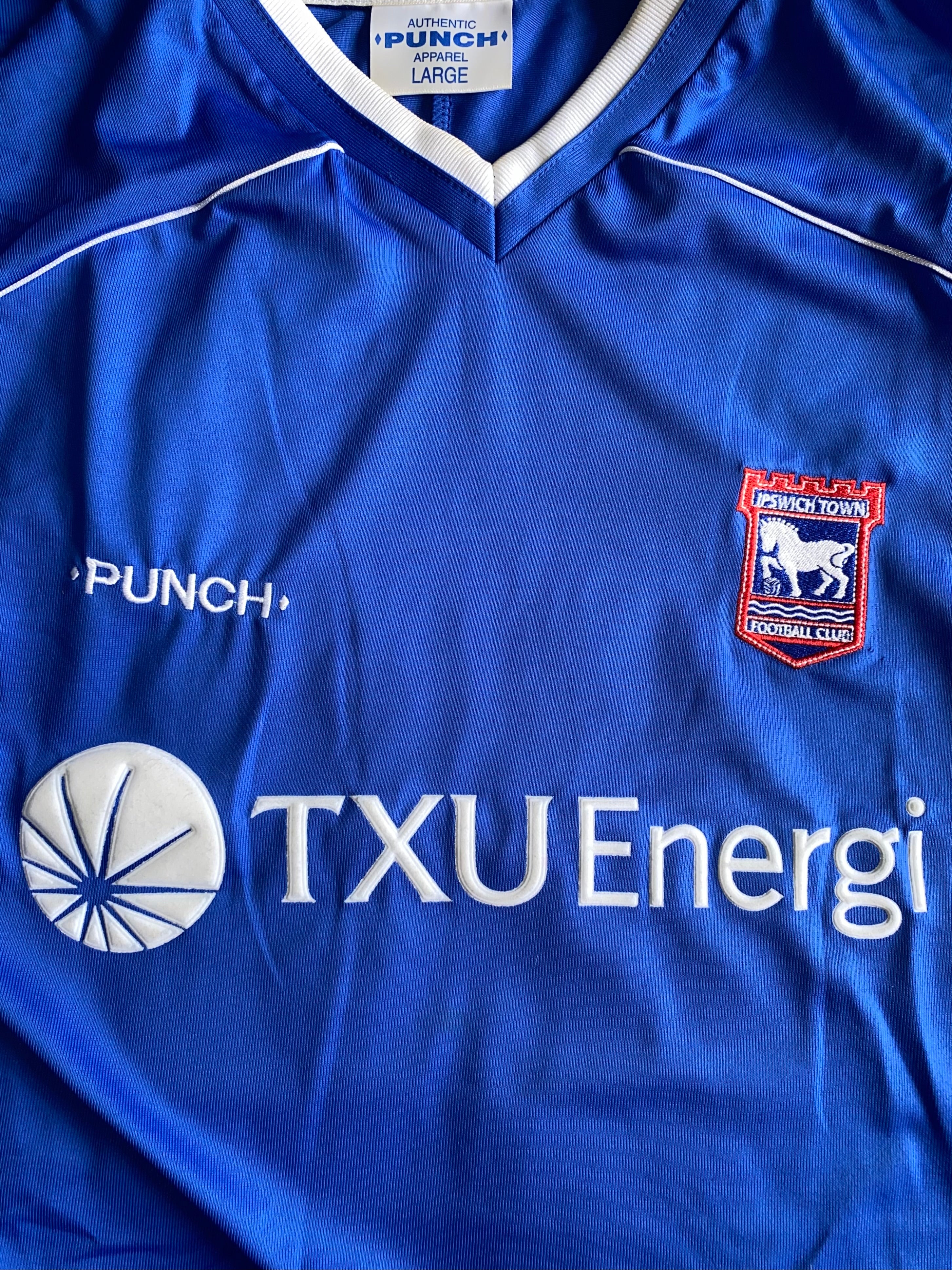 2001/02 IPSWICH TOWN MATCH WORN HOME SHIRT (ABIDALLAH 28)