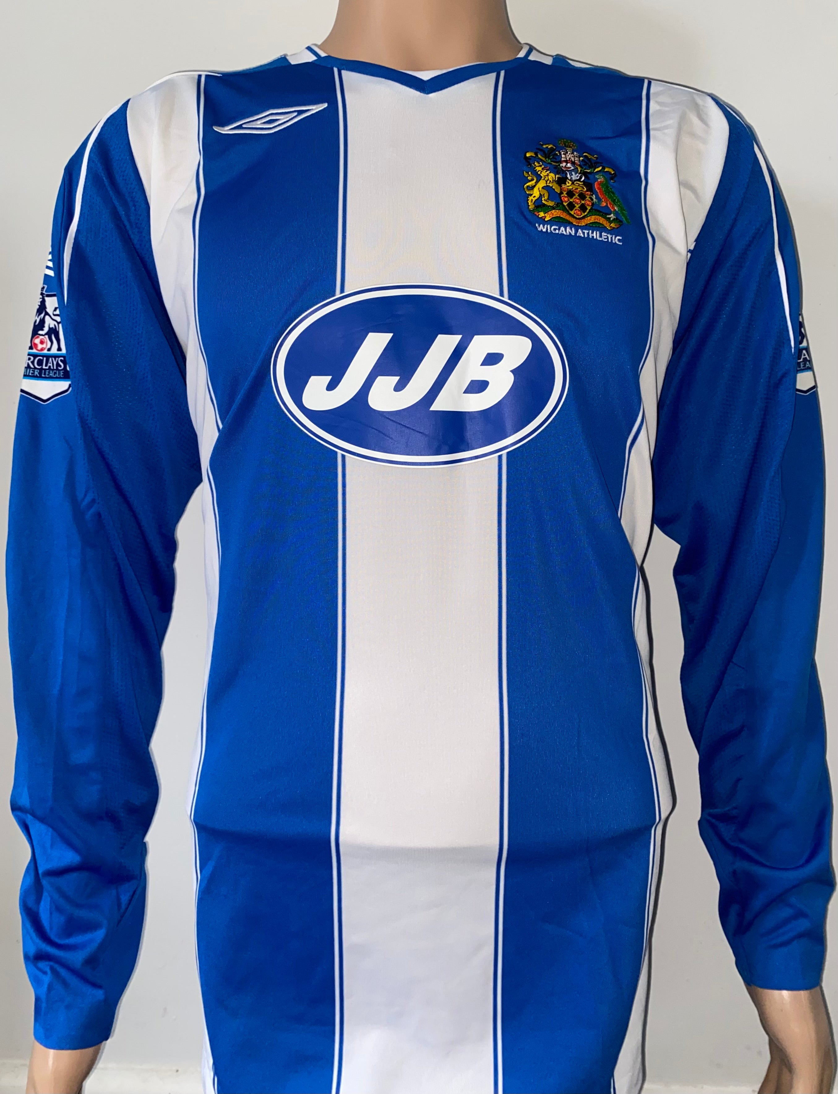 2007/08 WIGAN ATHLETIC MATCH WORN HOME SHIRT (SCHARNER #18)