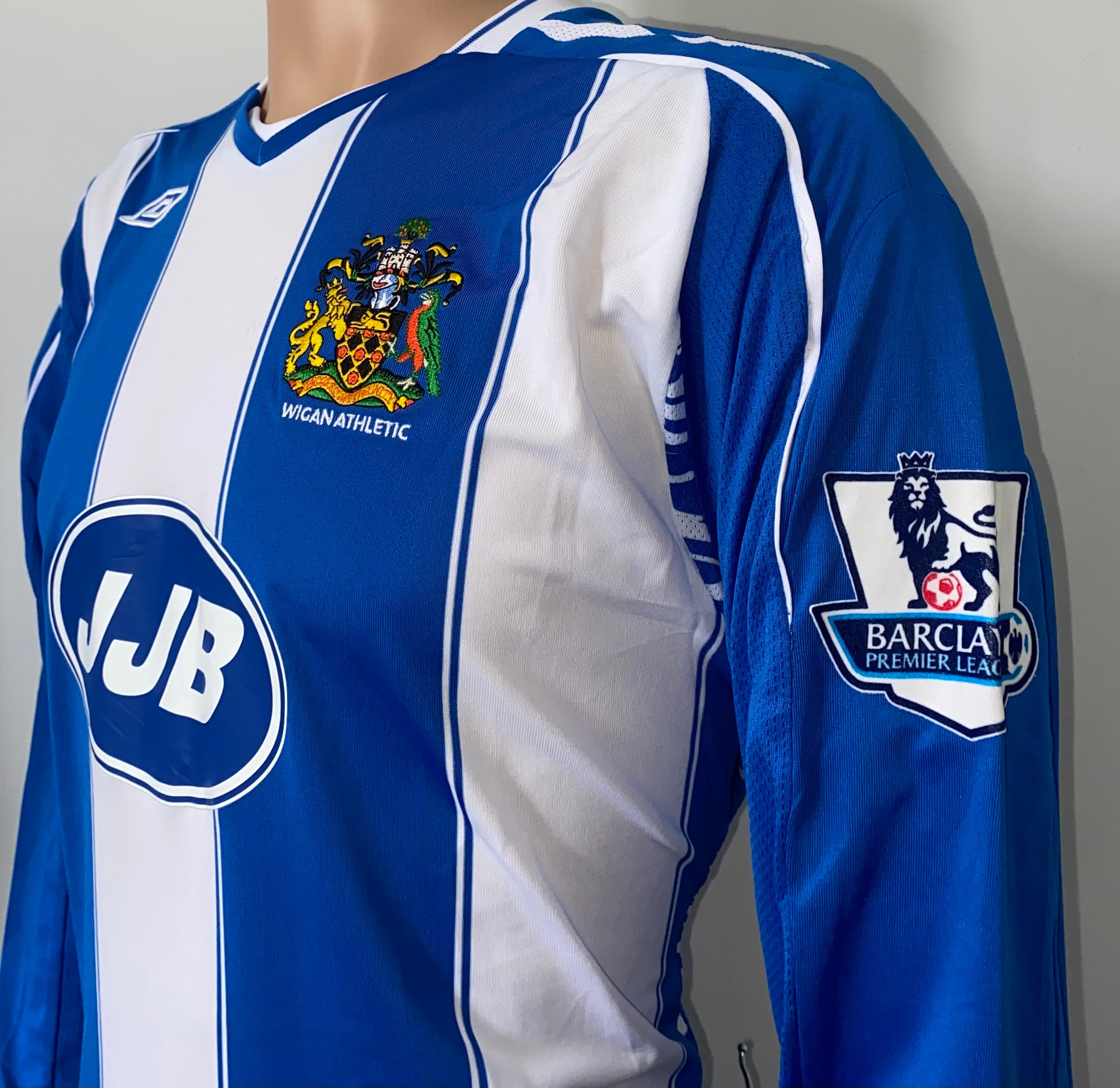 2007/08 WIGAN ATHLETIC MATCH WORN HOME SHIRT (SCHARNER #18)