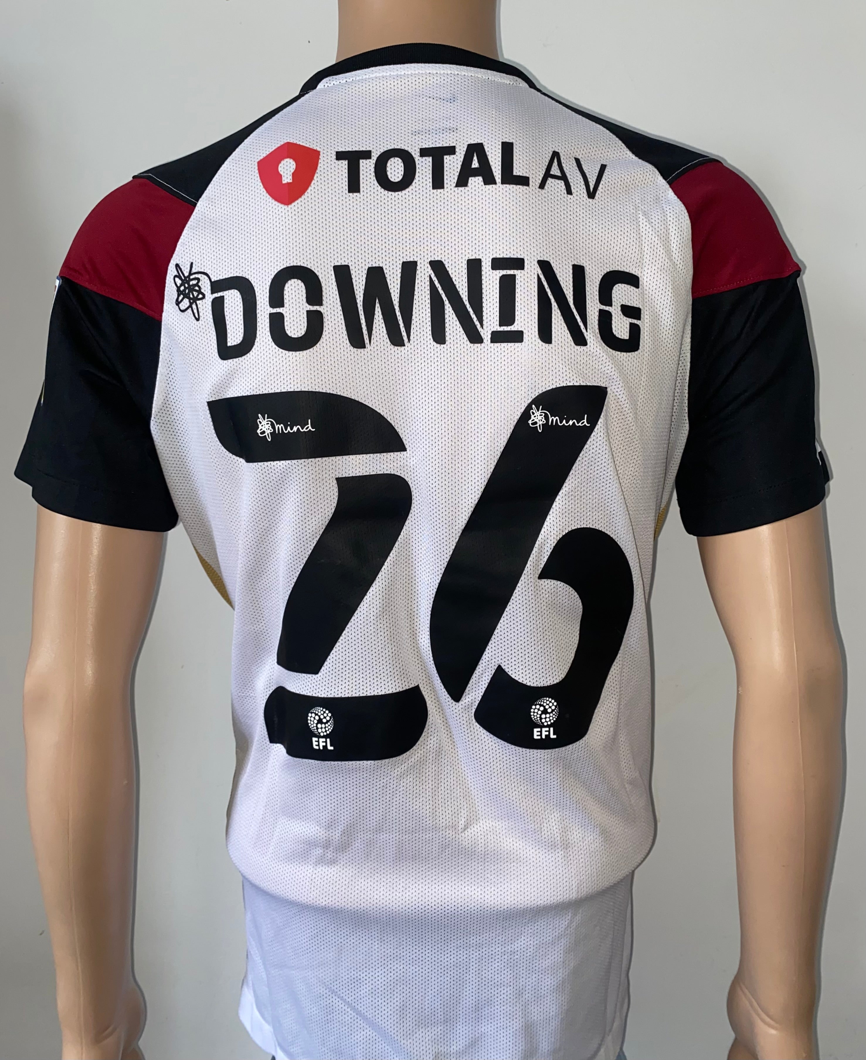 2021/22 PORTSMOUTH MATCH WORN AWAY SHIRT (DOWNING #26)