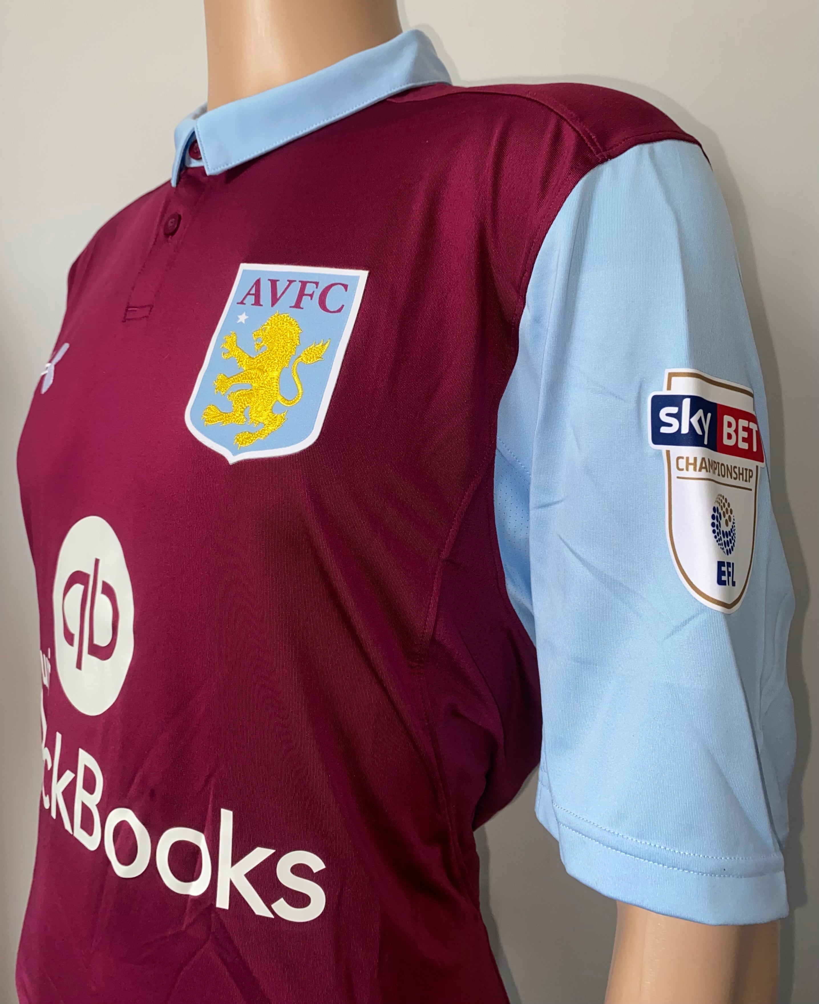 2016/17 ASTON VILLA MATCH ISSUE HOME SHIRT (SANCHEZ #24)