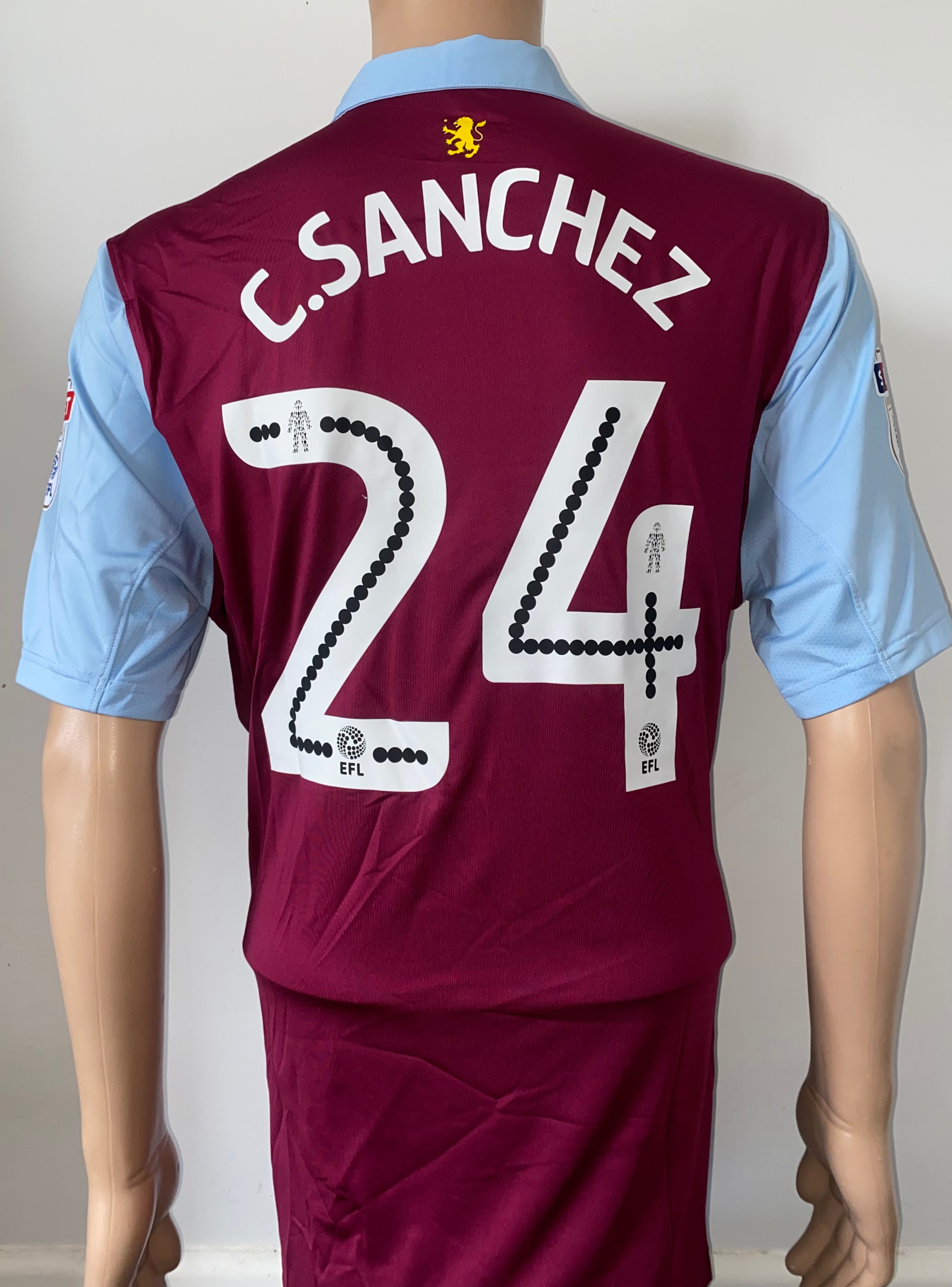 2016/17 ASTON VILLA MATCH ISSUE HOME SHIRT (SANCHEZ #24)