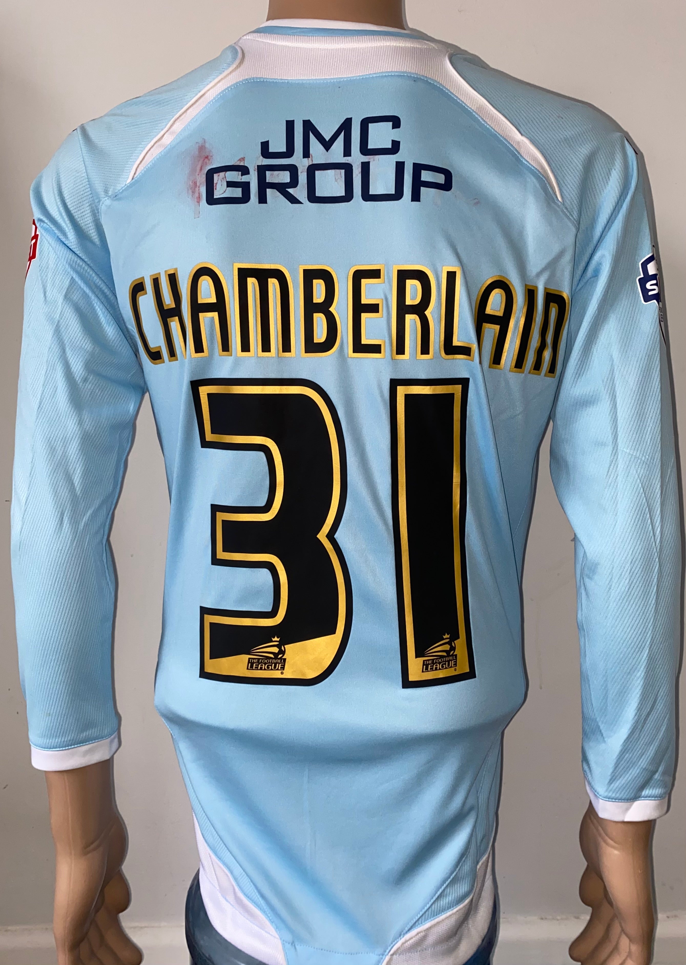 2013/14 ELLIOT CHAMBERLAIN MATCH WORN EXETER CITY AWAY SHIRT