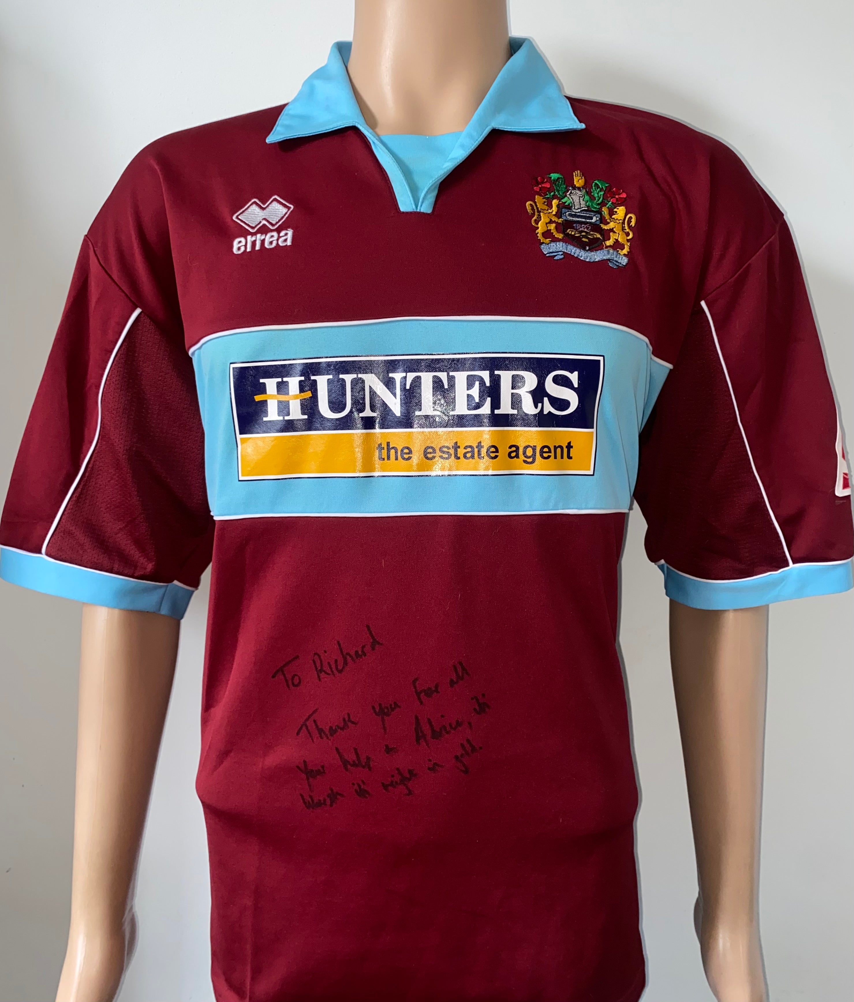 2003/04 BURNLEY MATCH WORN HOME SHIRT (O,CONNOR #7)