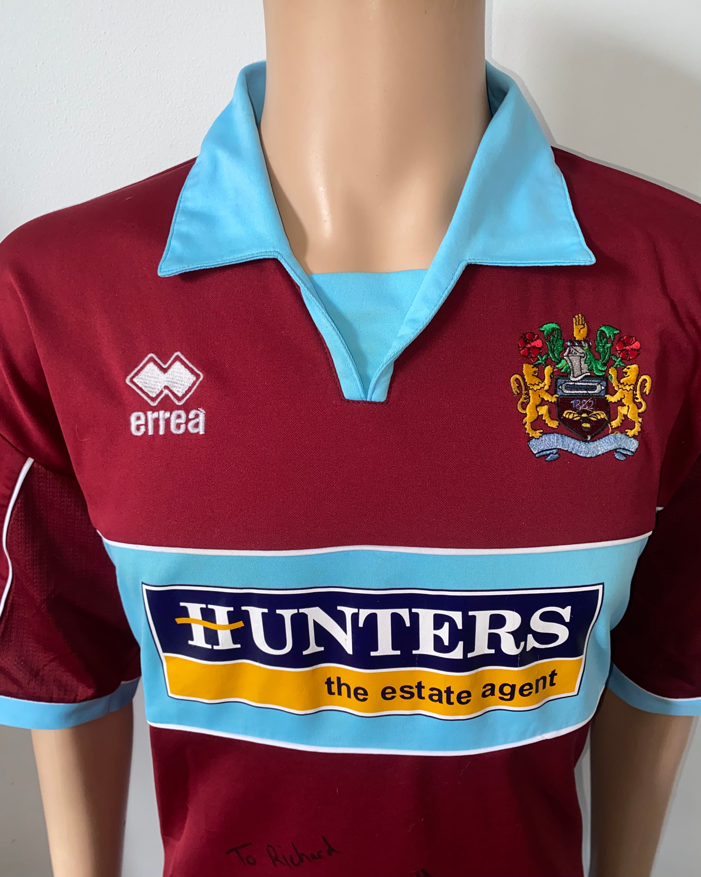 2003/04 BURNLEY MATCH WORN HOME SHIRT (O,CONNOR #7)