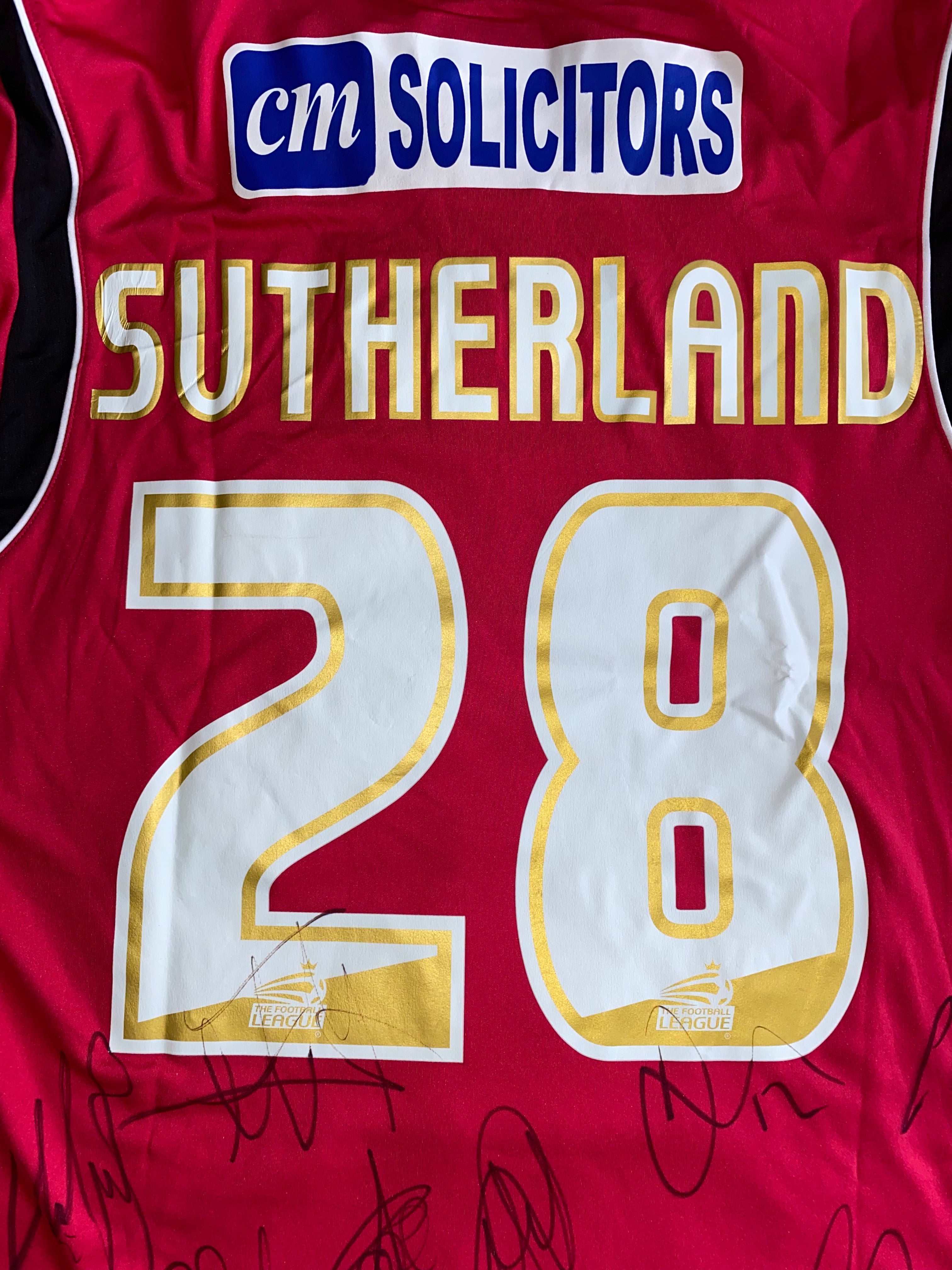 2013/14 OLDHAM ATHLETIC MATCH WORN AWAY SHIRT (SUTHERLAND #28)