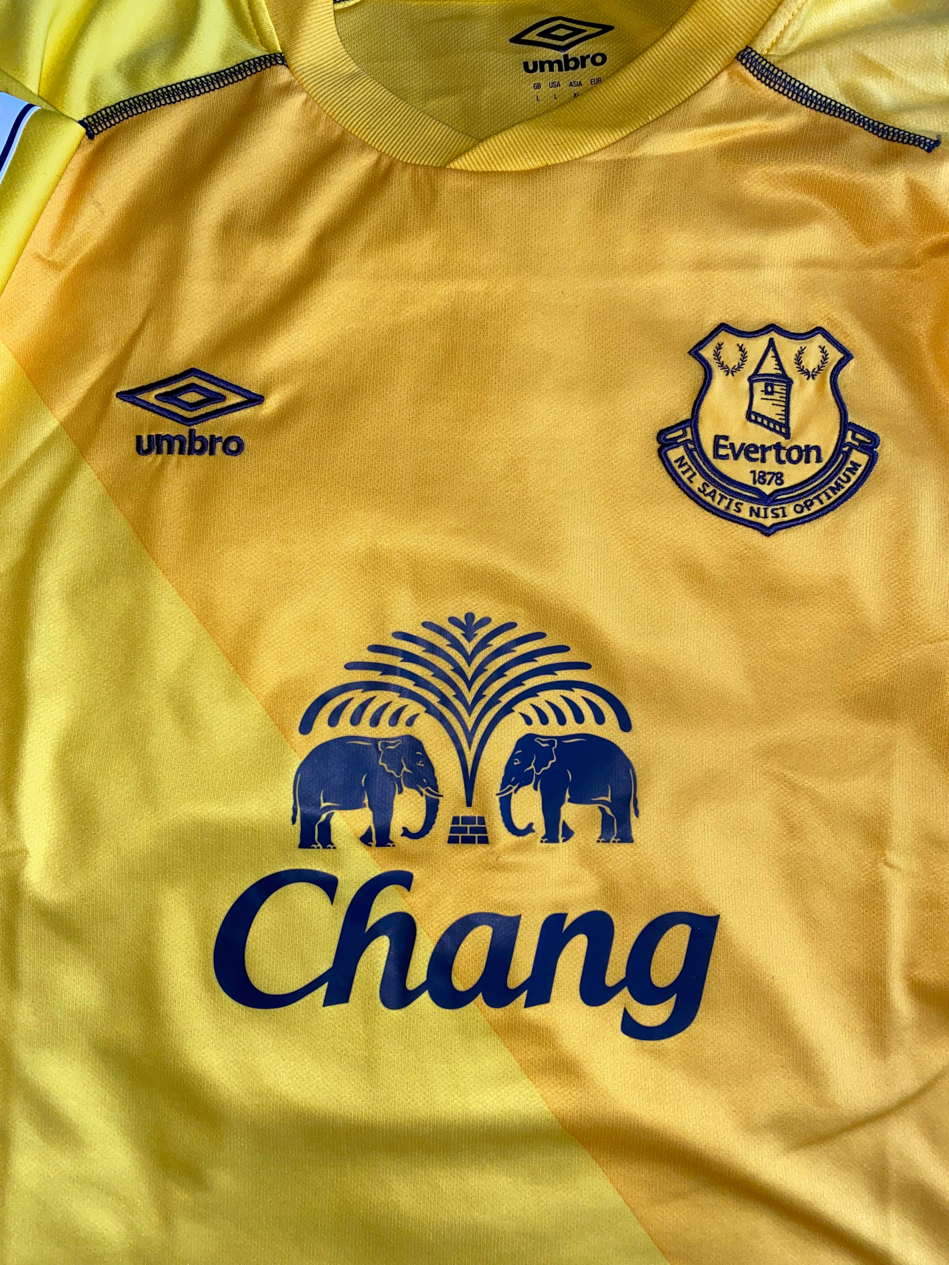 2015/16 EVERTON MATCH ISSUE GOALKEEPERS SHIRT (GRIFFITHS #45)