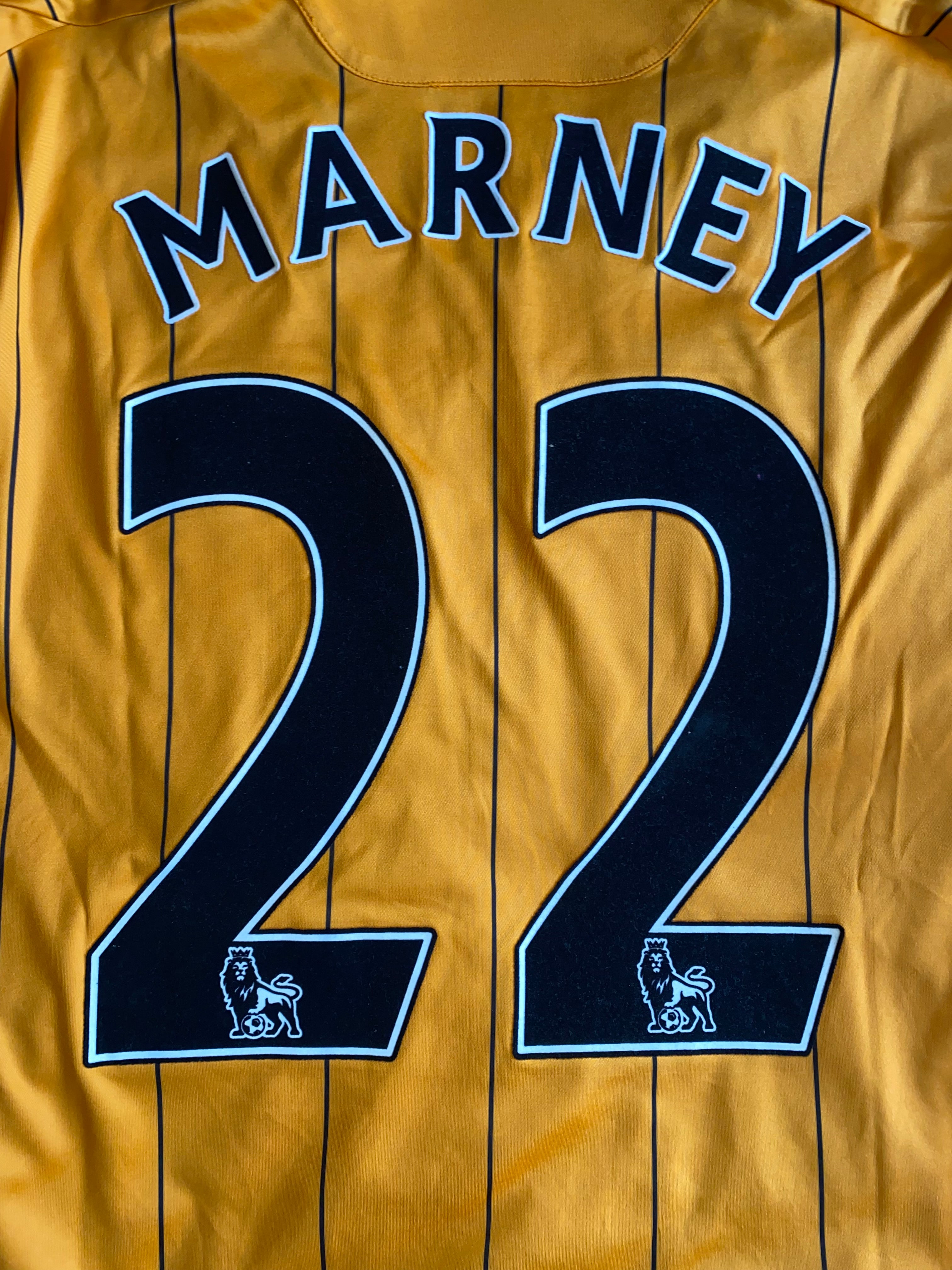 2009/10 HULL CITY MATCH WORN HOME SHIRT (MARNEY #22)