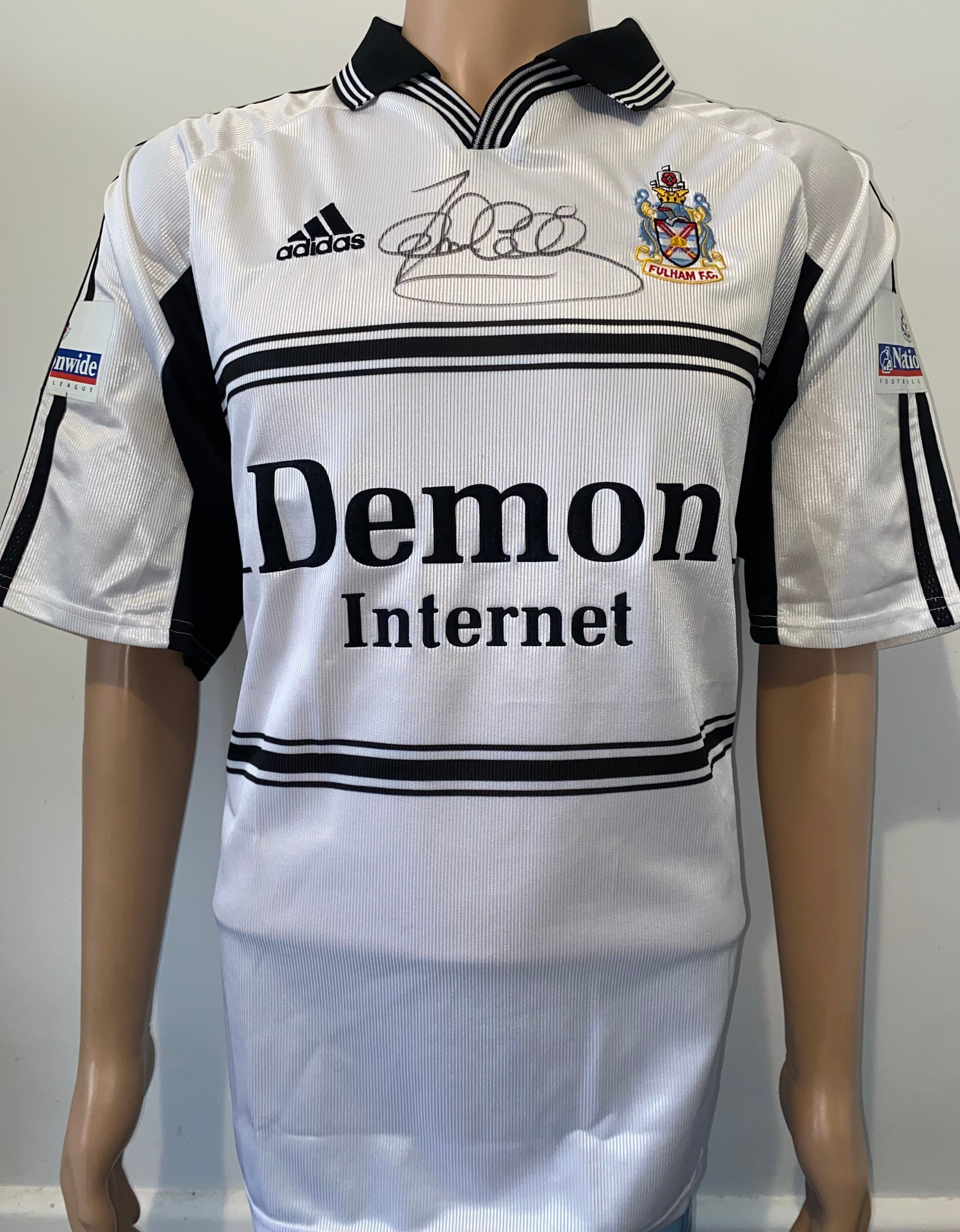 2000/01 FULHAM MATCH WORN ADIDAS HOME SHIRT (COLLINS 10)