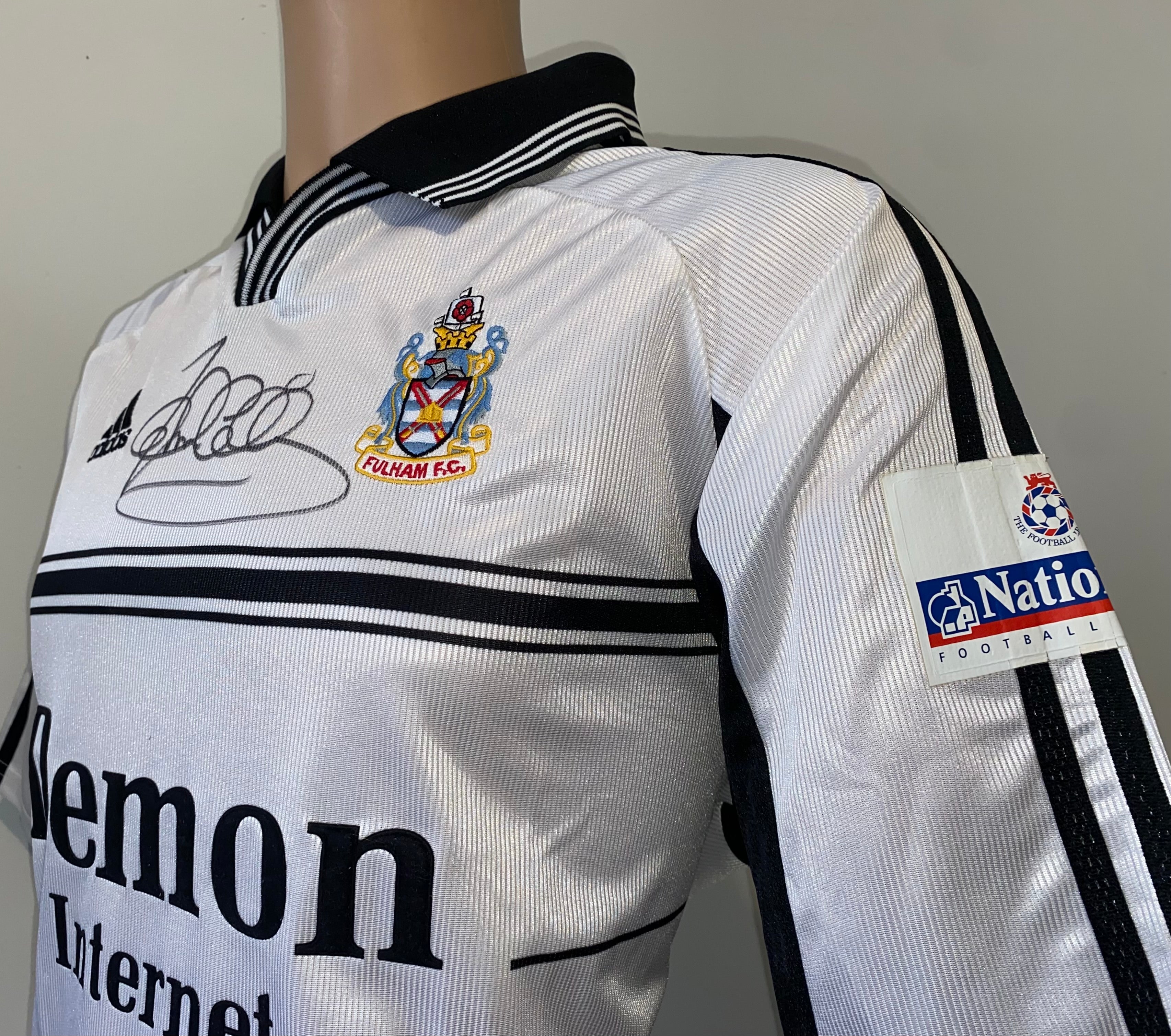 2000/01 FULHAM MATCH WORN ADIDAS HOME SHIRT (COLLINS 10)
