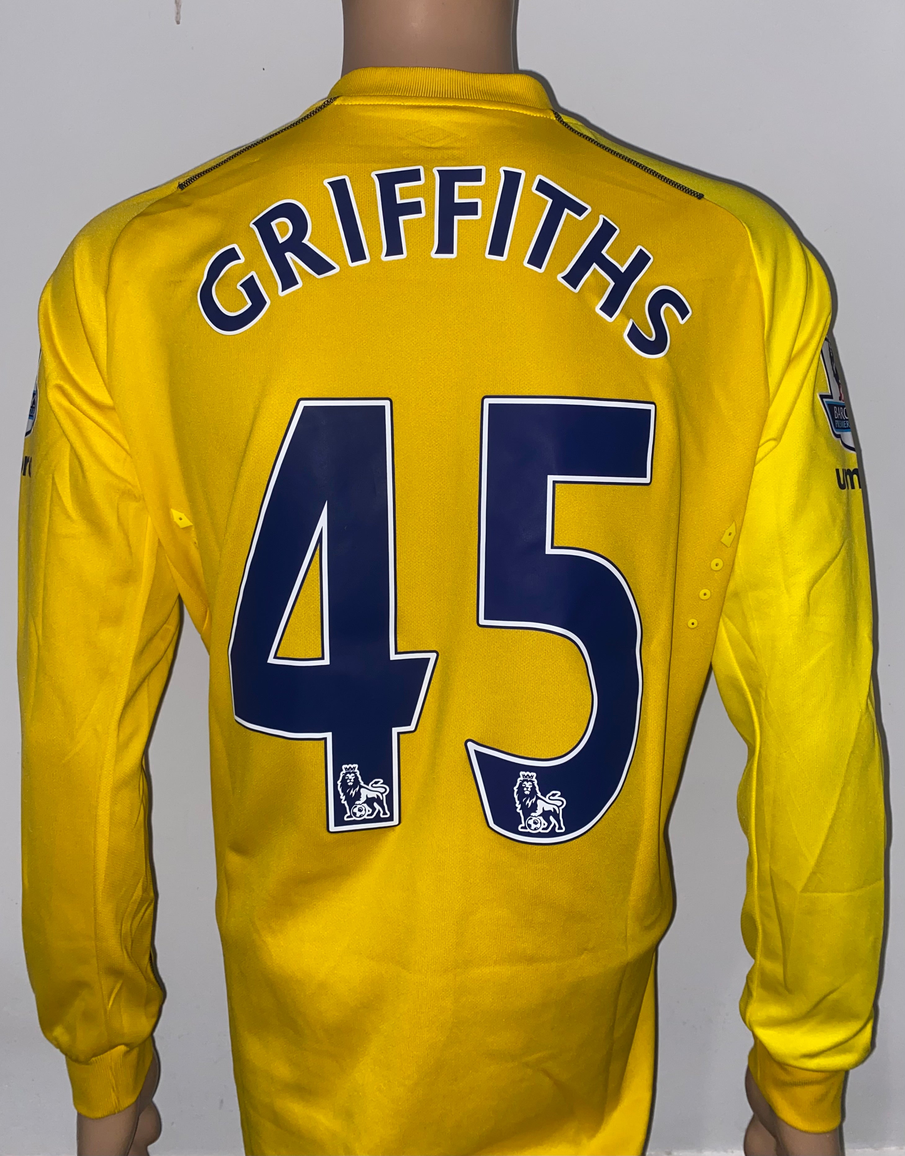 2015/16 EVERTON MATCH ISSUE GOALKEEPERS SHIRT (GRIFFITHS #45)