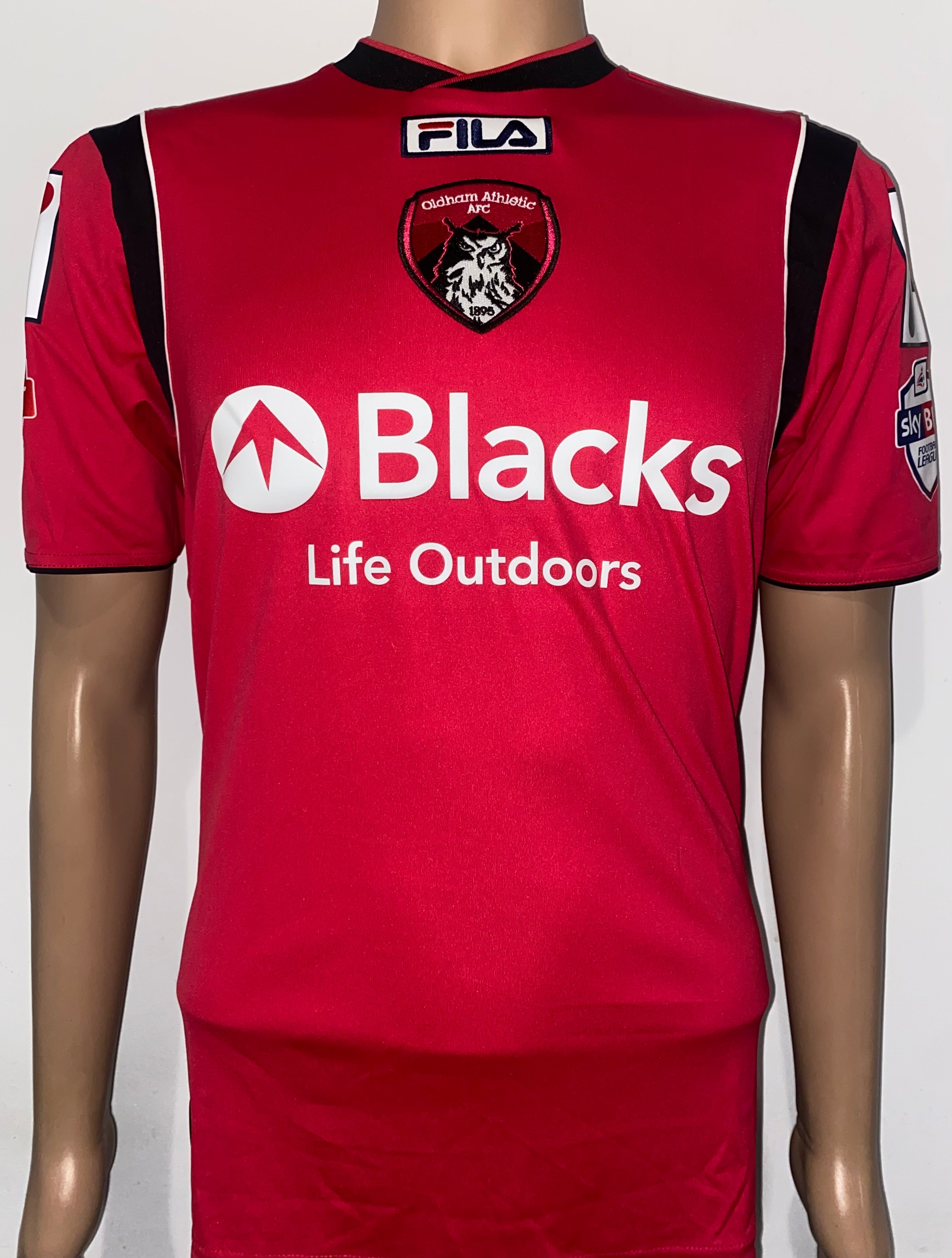 2013/14 OLDHAM ATHLETIC MATCH WORN AWAY SHIRT (SUTHERLAND #28)