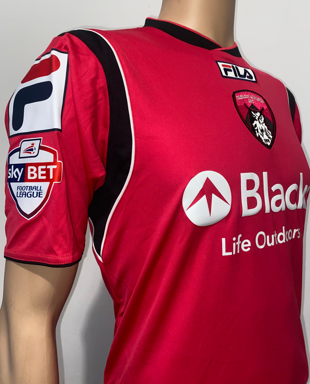 2013/14 OLDHAM ATHLETIC MATCH WORN AWAY SHIRT (SUTHERLAND #28)