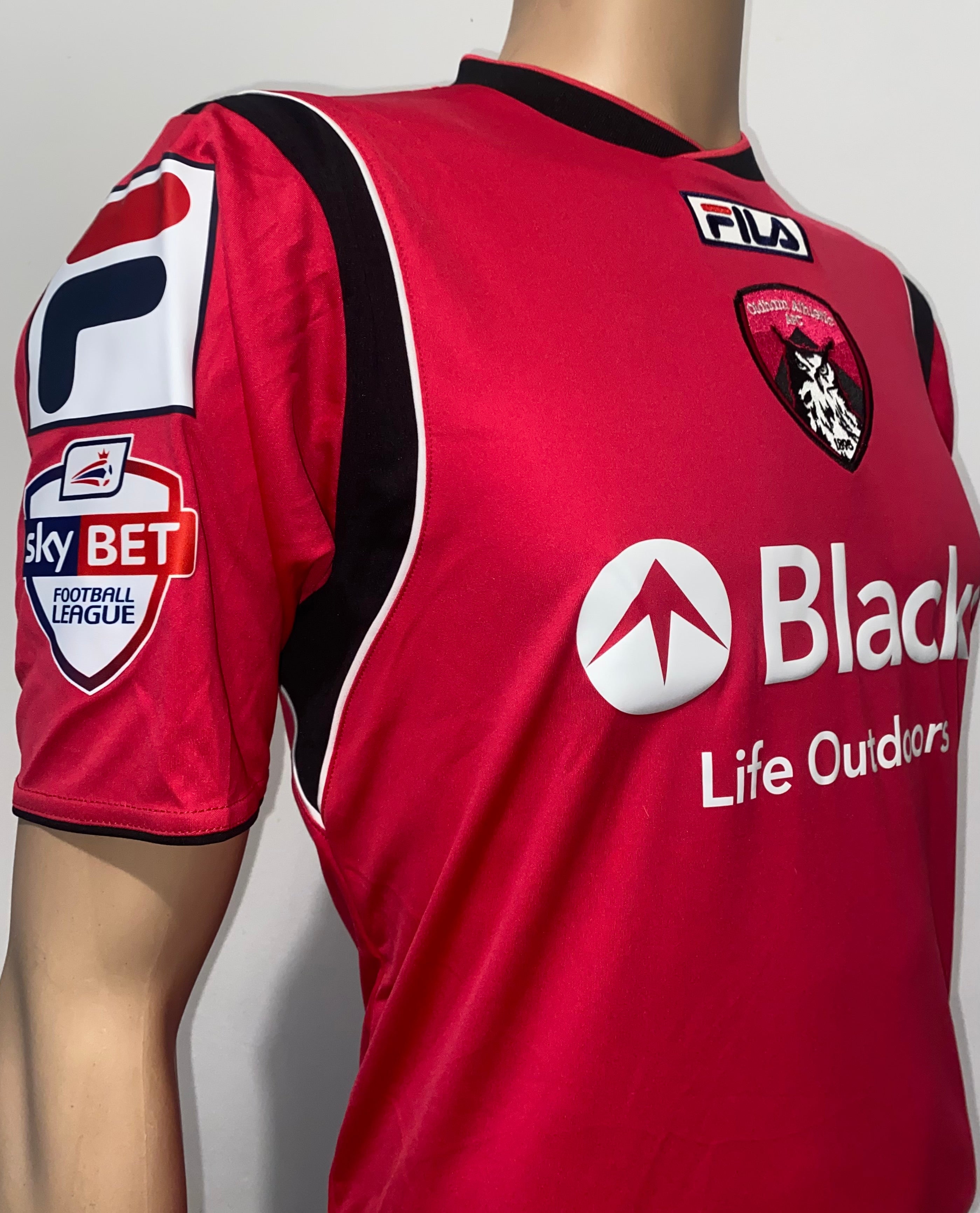 2013/14 OLDHAM ATHLETIC MATCH WORN AWAY SHIRT (SUTHERLAND #28)