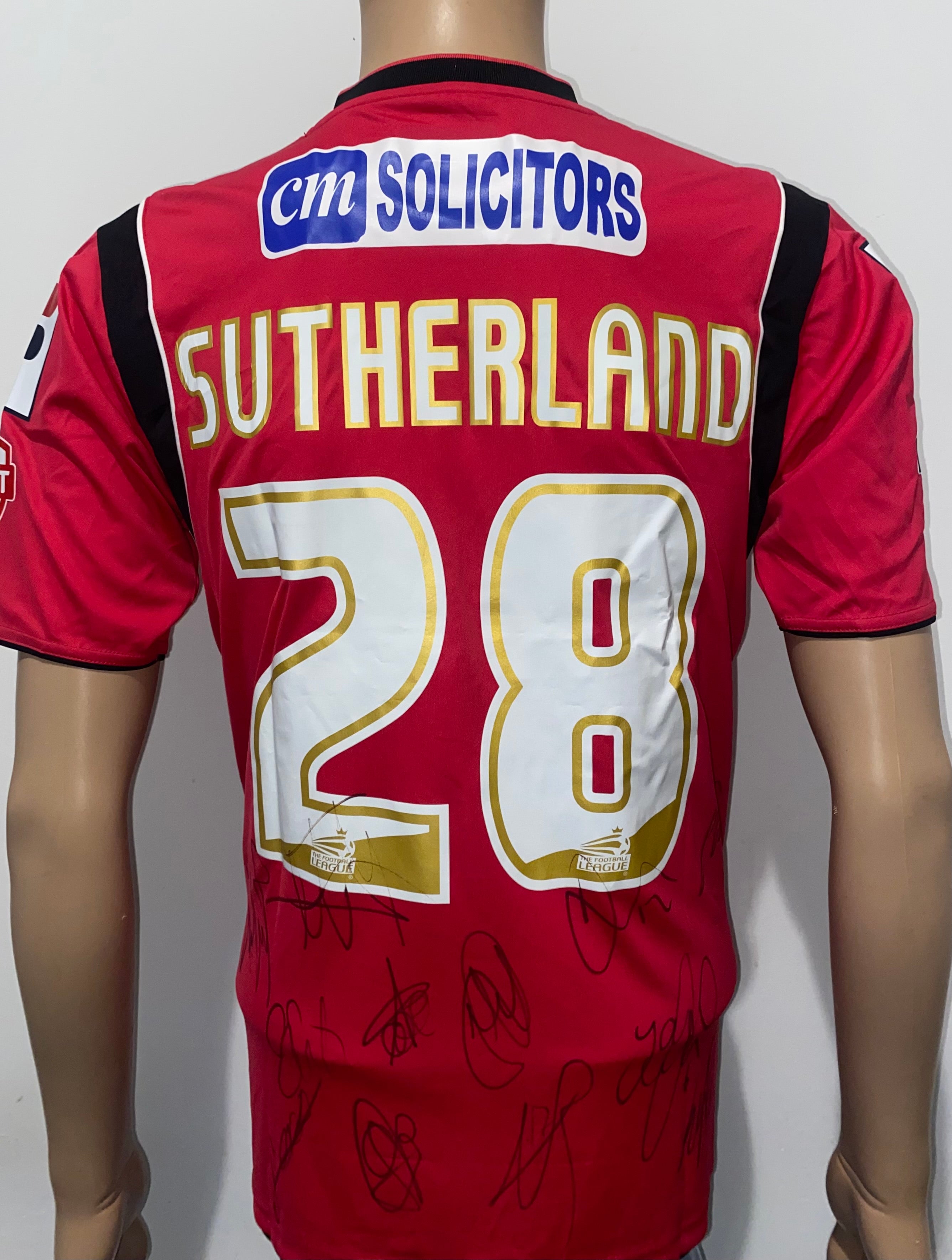 2013/14 OLDHAM ATHLETIC MATCH WORN AWAY SHIRT (SUTHERLAND #28)