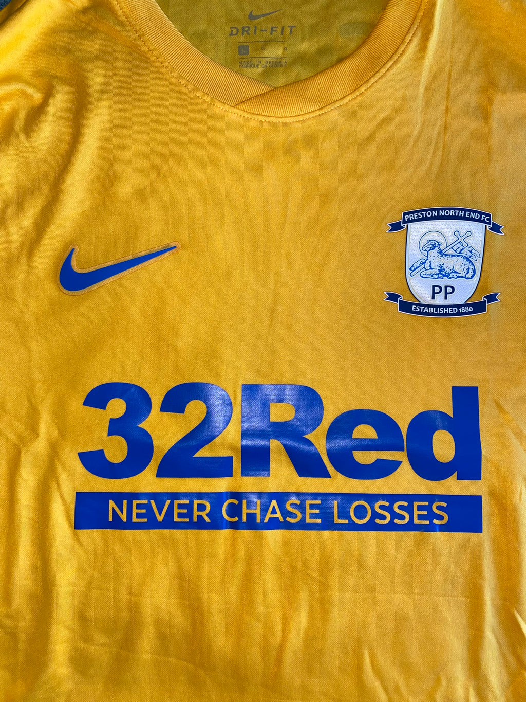 2019/20 PRESTON NORTH END MATCH ISSUE AWAY SHIRT (GREEN #19)
