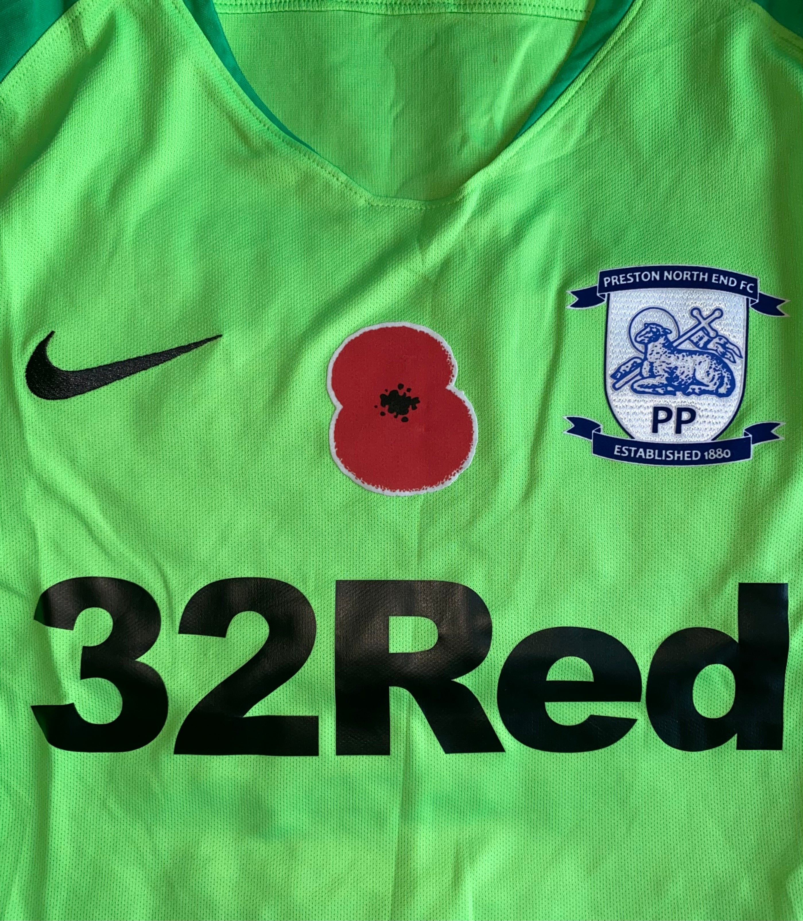2018/19 PRESTON NORTH END MATCH ISSUE HOME GOALKEEPERS SHIRT (HUDSON #28 V BRISTOL CITY)