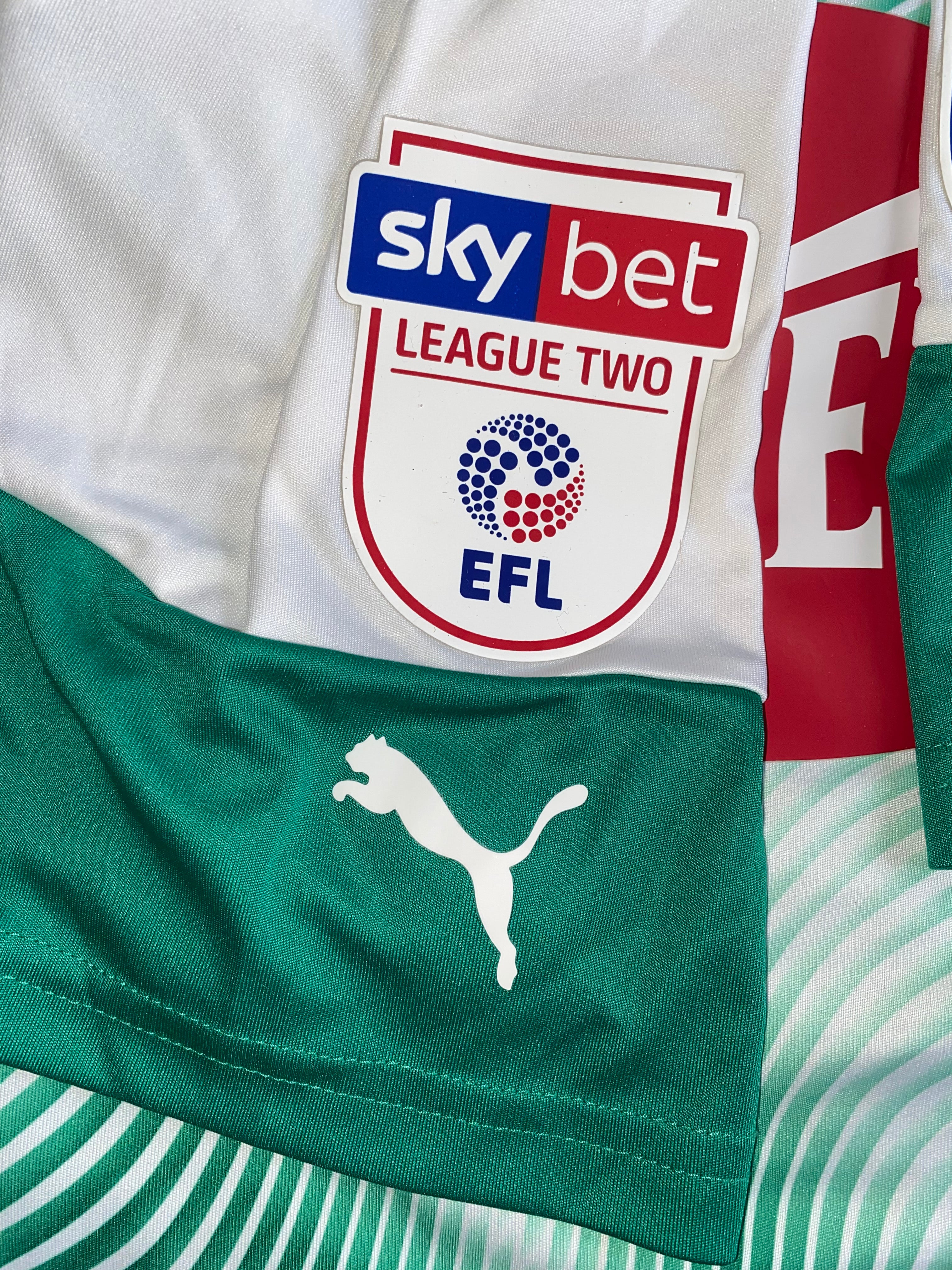 2019/20 PLYMOUTH ARGYLE MATCH ISSUE AWAY SHIRT (SMITH BROWN #23)