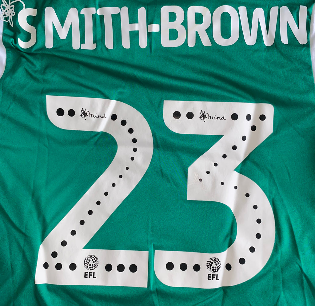 2019/20 PLYMOUTH ARGYLE MATCH ISSUE AWAY SHIRT (SMITH BROWN #23)