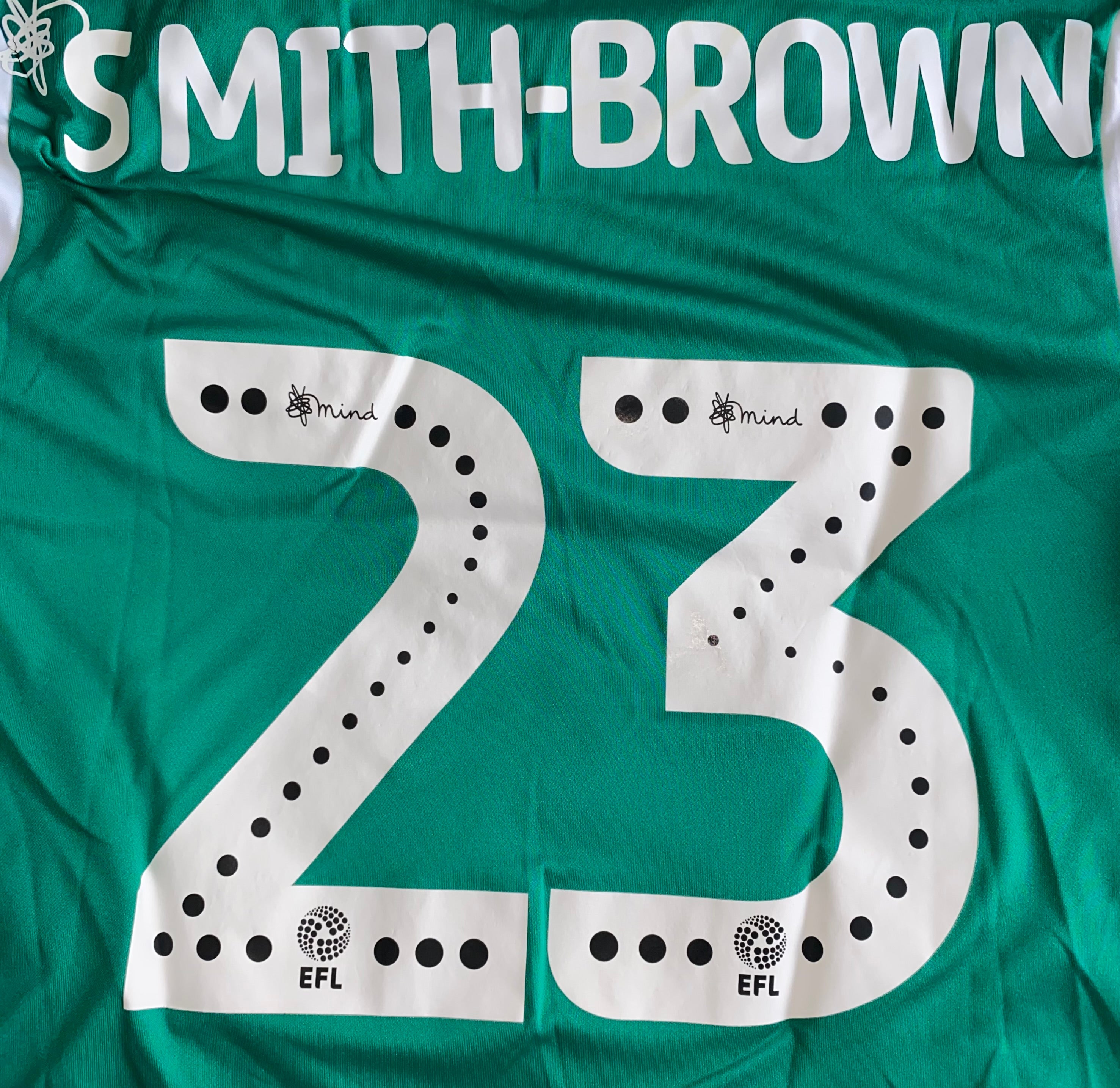 2019/20 PLYMOUTH ARGYLE MATCH ISSUE AWAY SHIRT (SMITH BROWN #23)