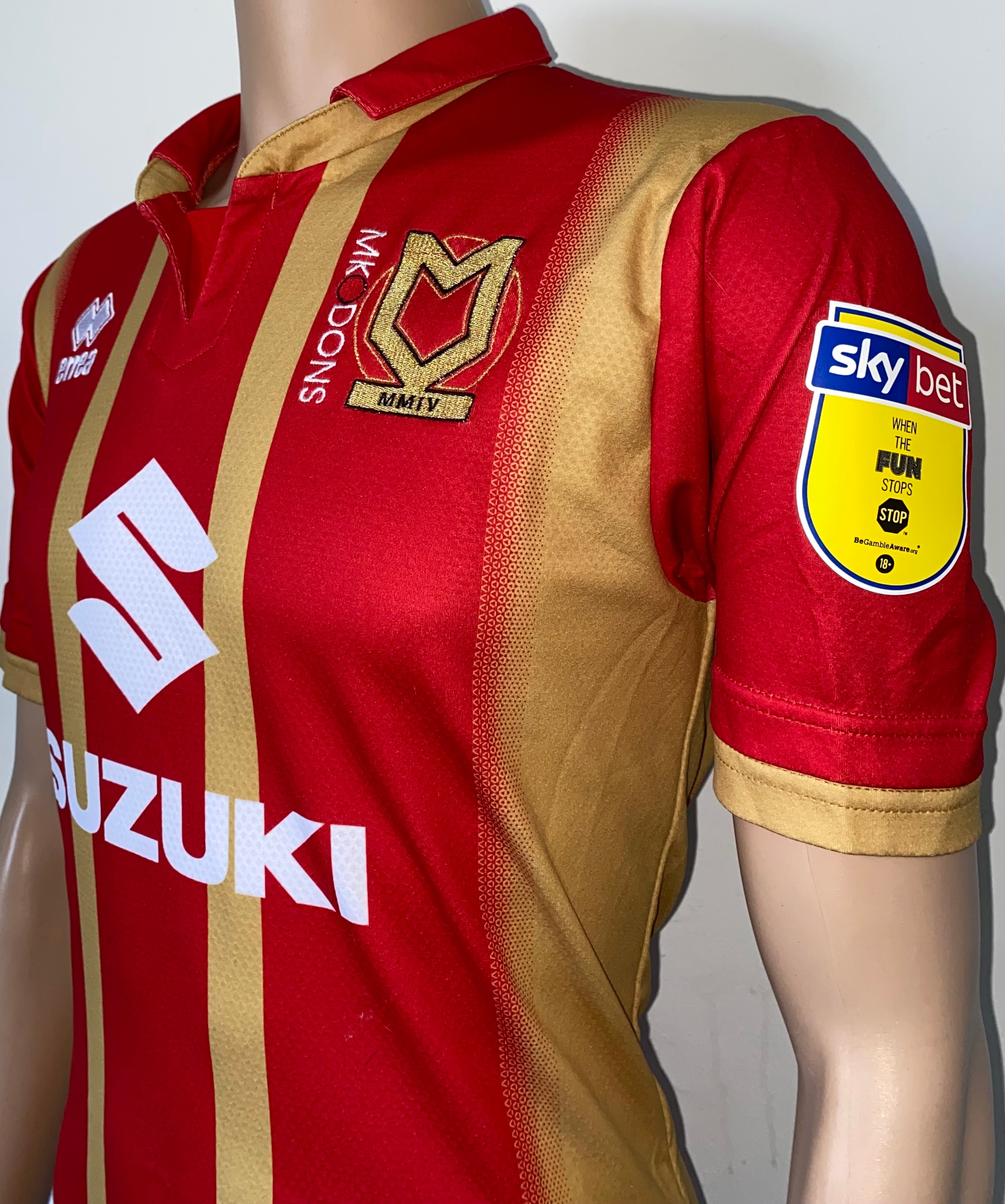 2018/19 MILTON KEYNES DONS MATCH WORN AWAY SHIRT (AGARD #14)