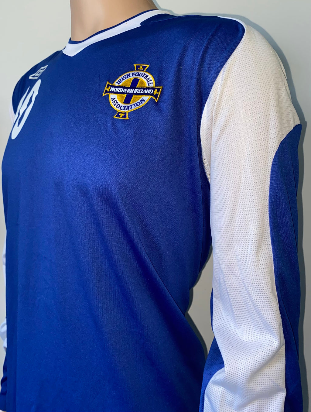 2006-08 NORTHERN IRELAND UMBRO U-21 MATCH ISSUE HOME SHIRT #10