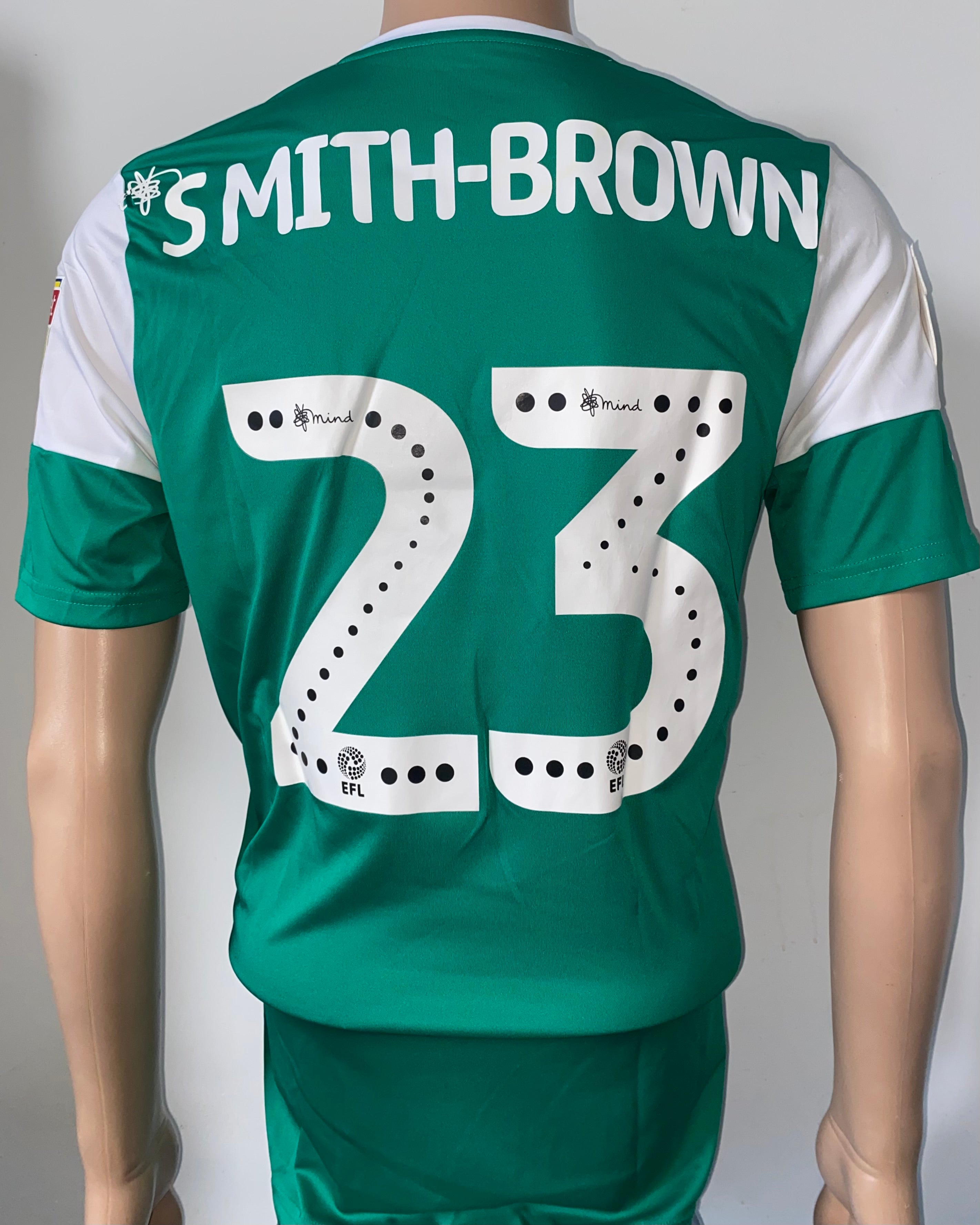 2019/20 PLYMOUTH ARGYLE MATCH ISSUE AWAY SHIRT (SMITH BROWN #23)