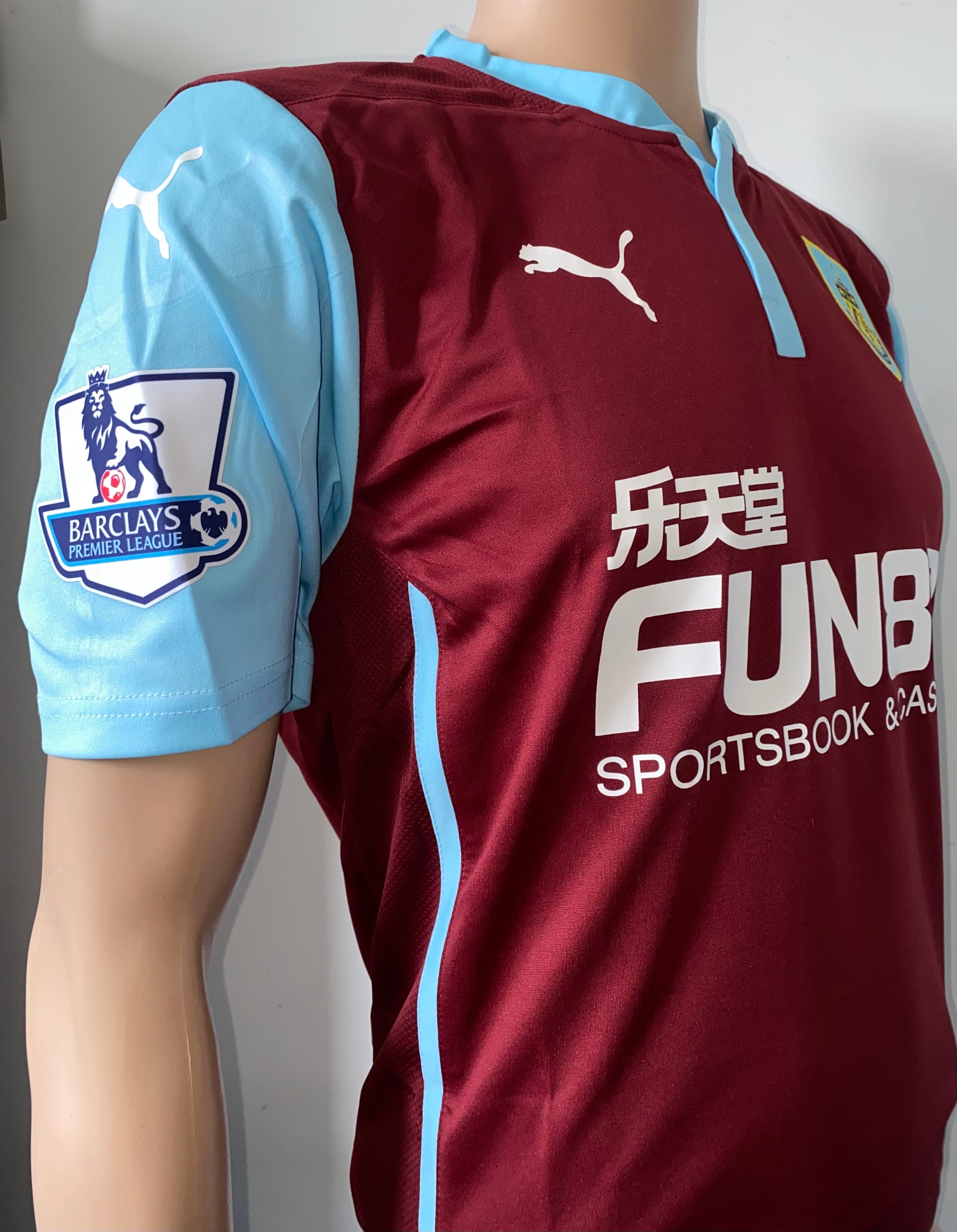 2014/15 BURNLEY MATCH WORN HOME SHIRT (JUTKIEWICZ #19)