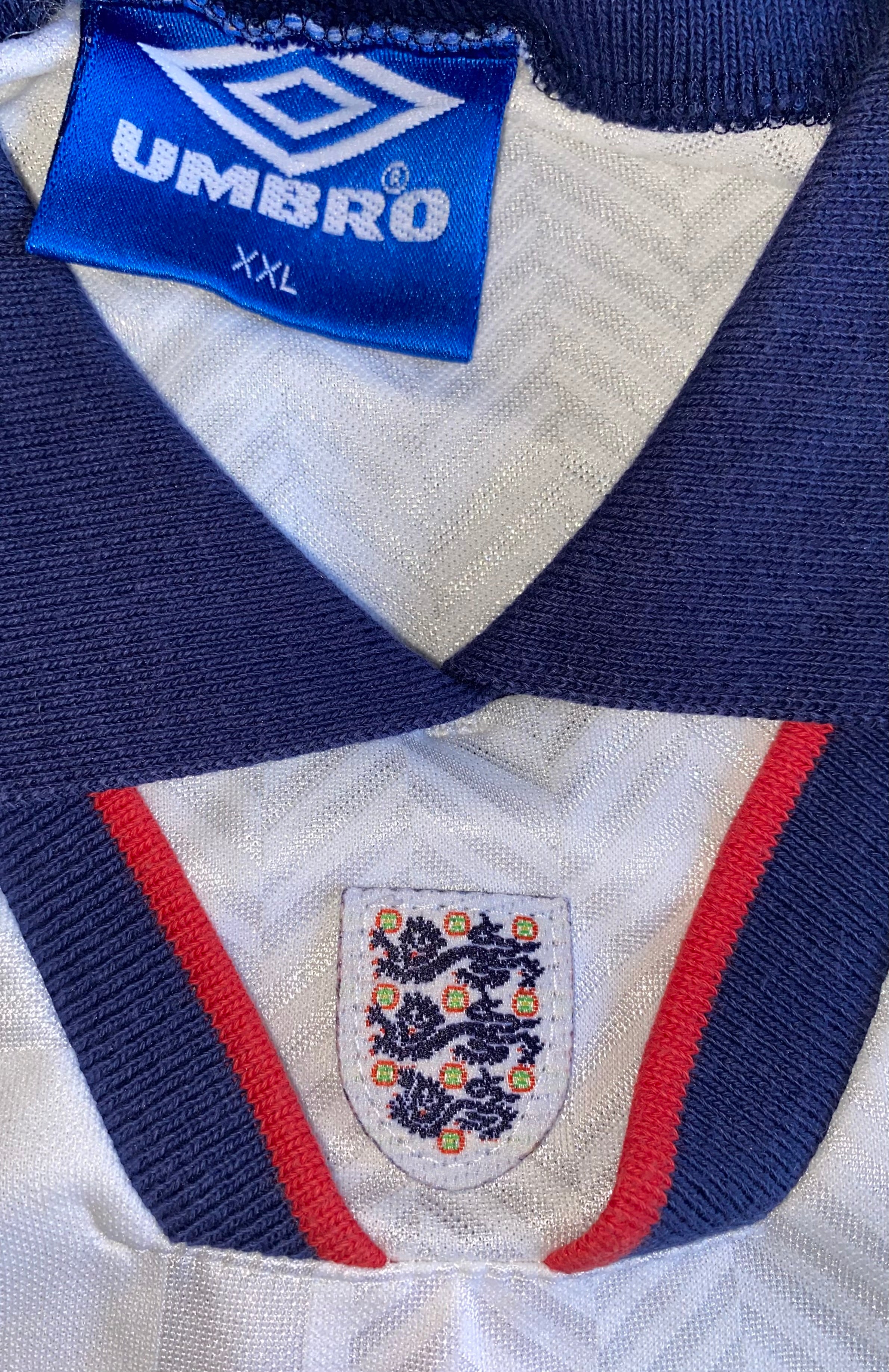 1994 ENGLAND YOUTH UMBRO MATCH WORN HOME SHIRT #16