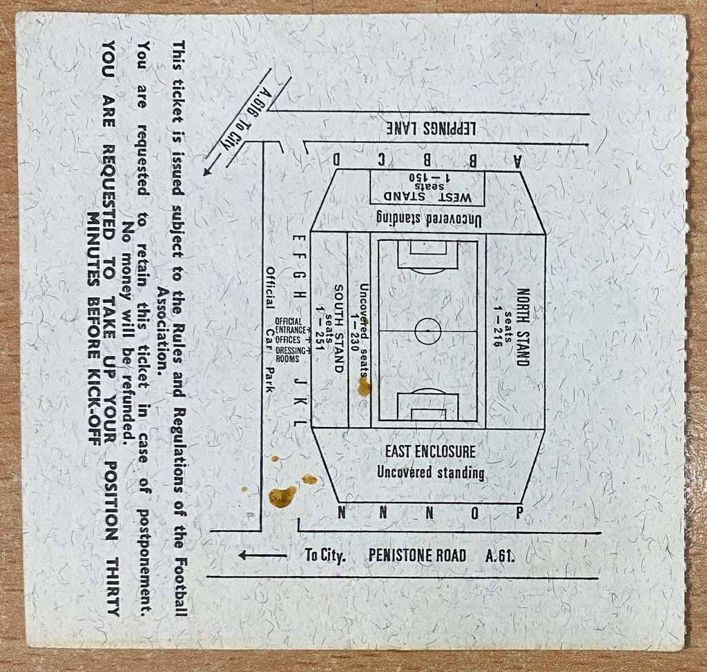 1966 ORIGINAL WORLD CUP 1ST ROUND TICKET SPAIN V SWITZERLAND @ HILLSBOROUGH