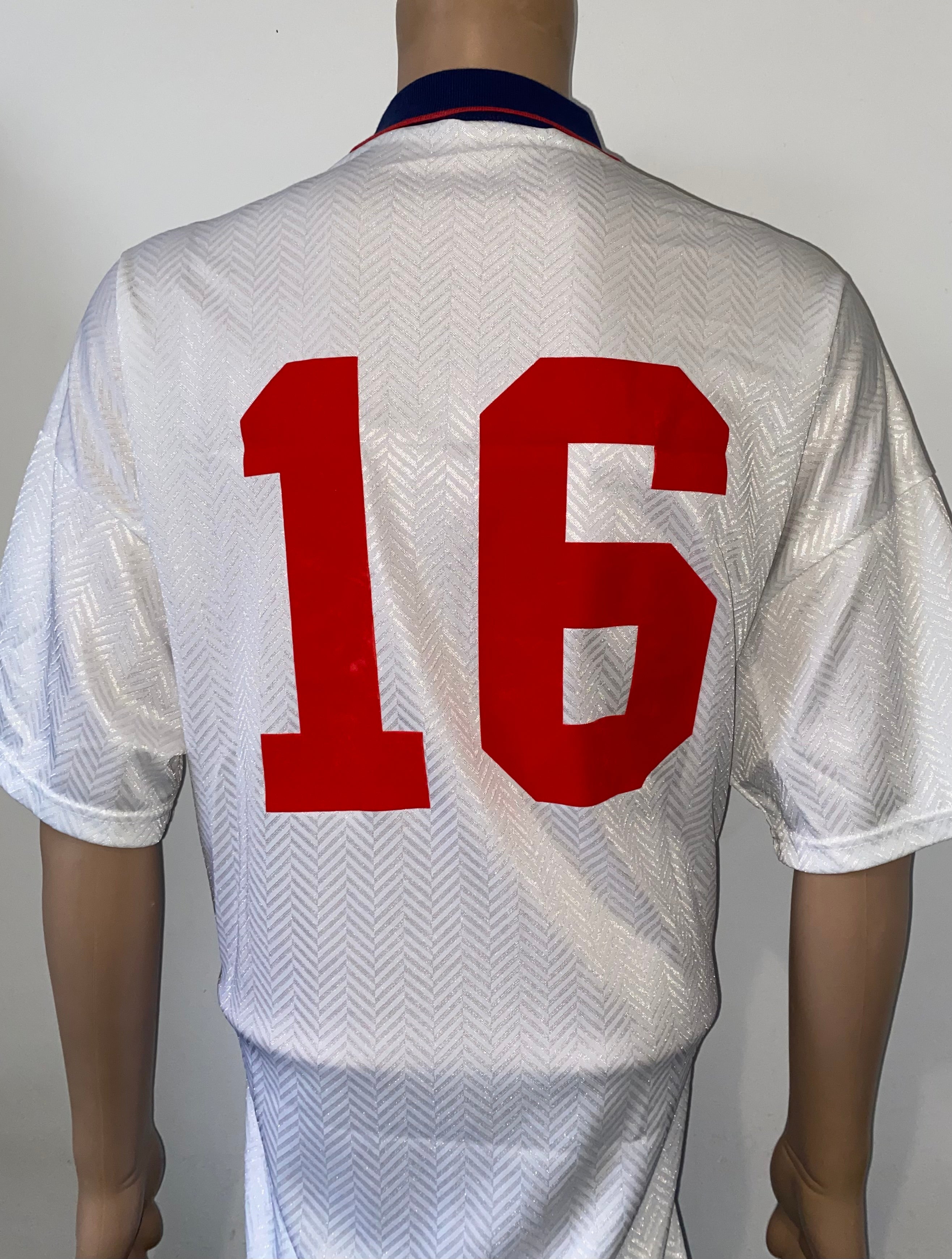 1994 ENGLAND YOUTH UMBRO MATCH WORN HOME SHIRT #16