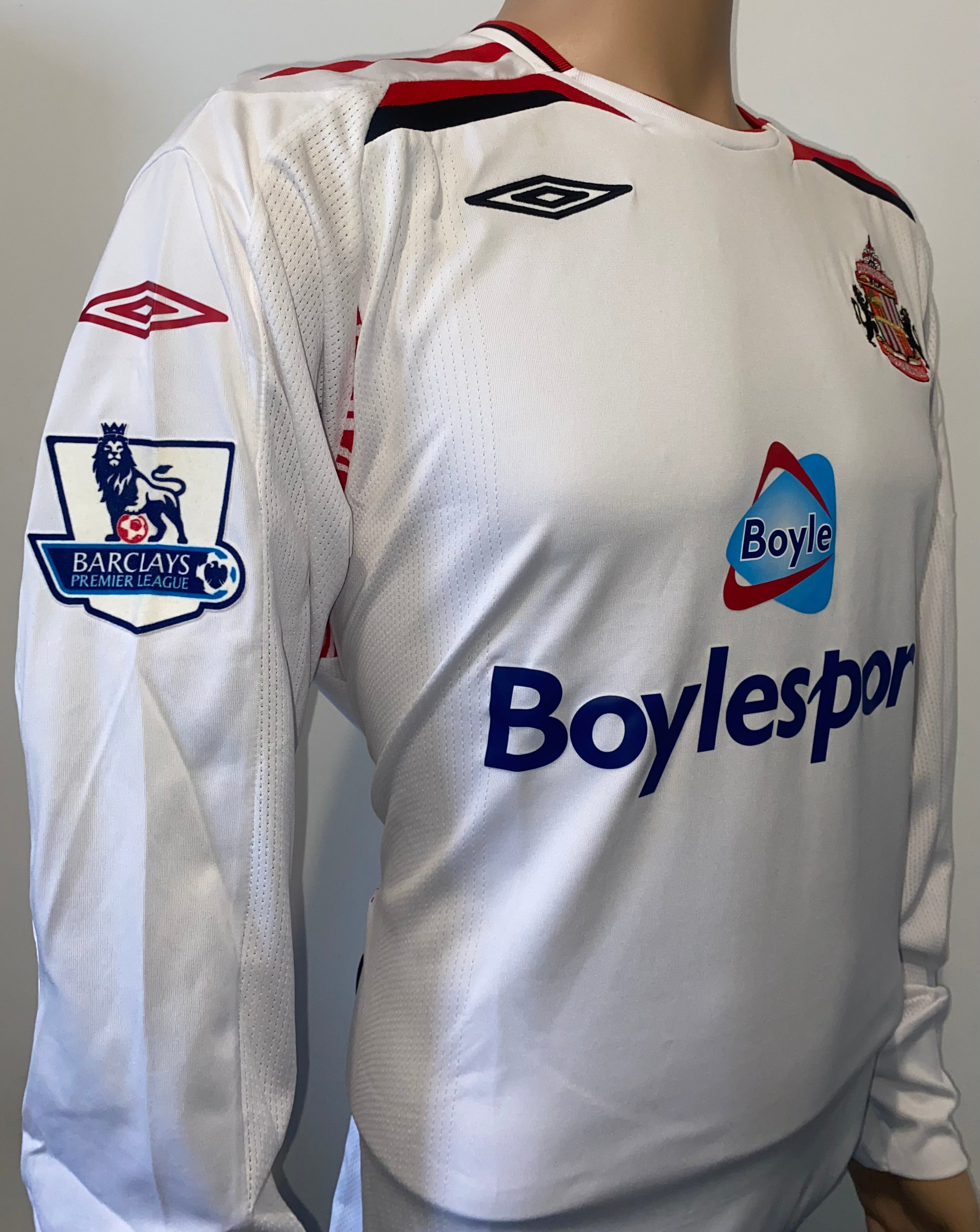 2008/09 MATCH WORN SUNDERLAND AWAY SHIRT (HIGGINBOTHAM #14)