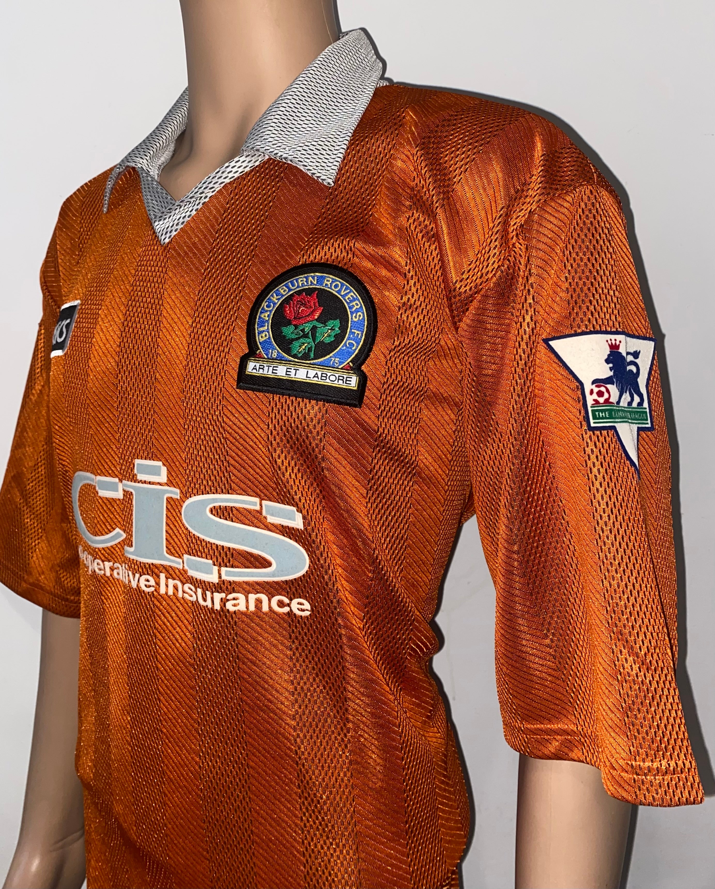 1996/97 BLACKBURN ROVERS MATCH ISSUE AWAY SHIRT (PEARCE #18)