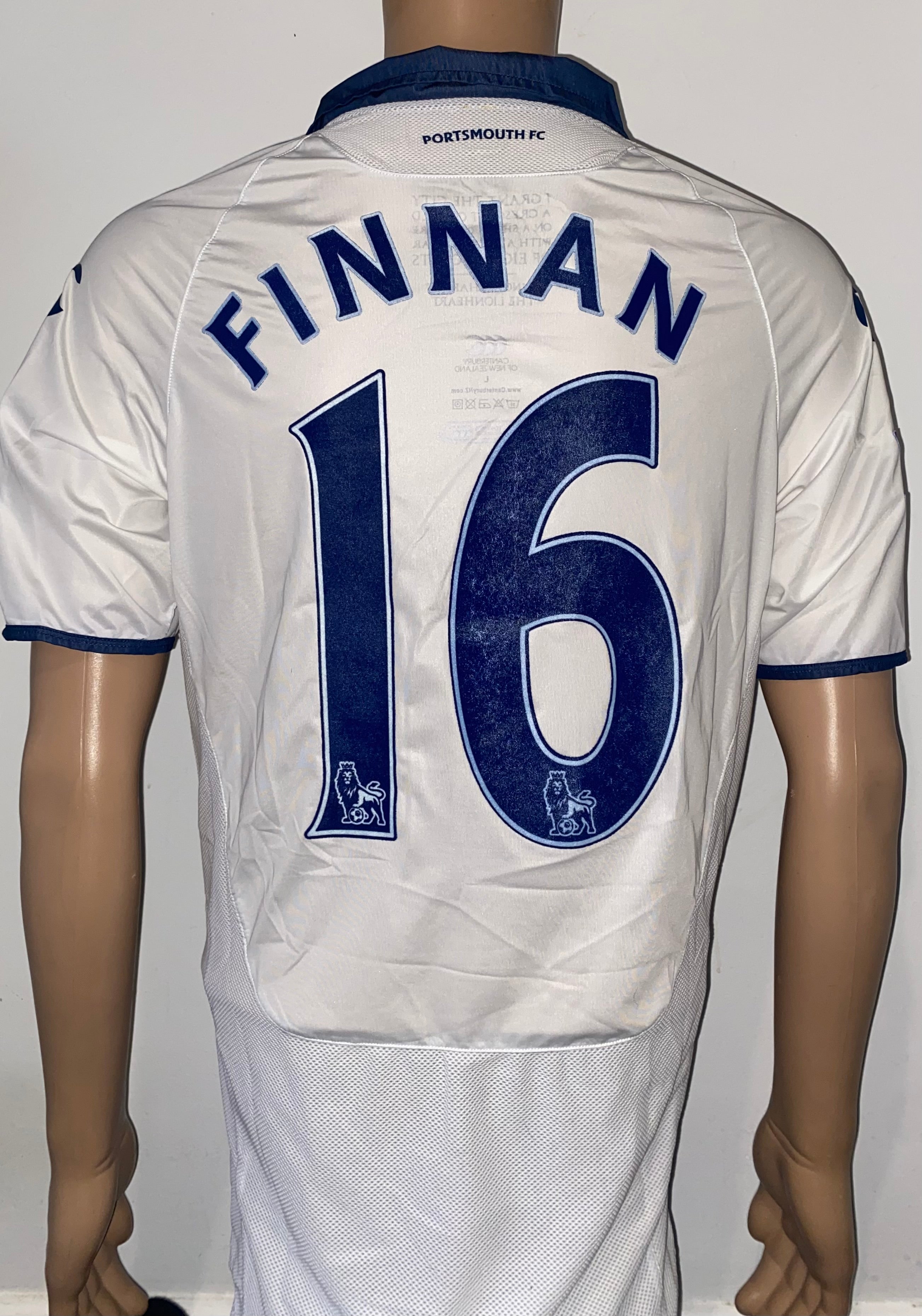 2009/10 PORTSMOUTH MATCH WORN SHIRT (FINNAN #16)