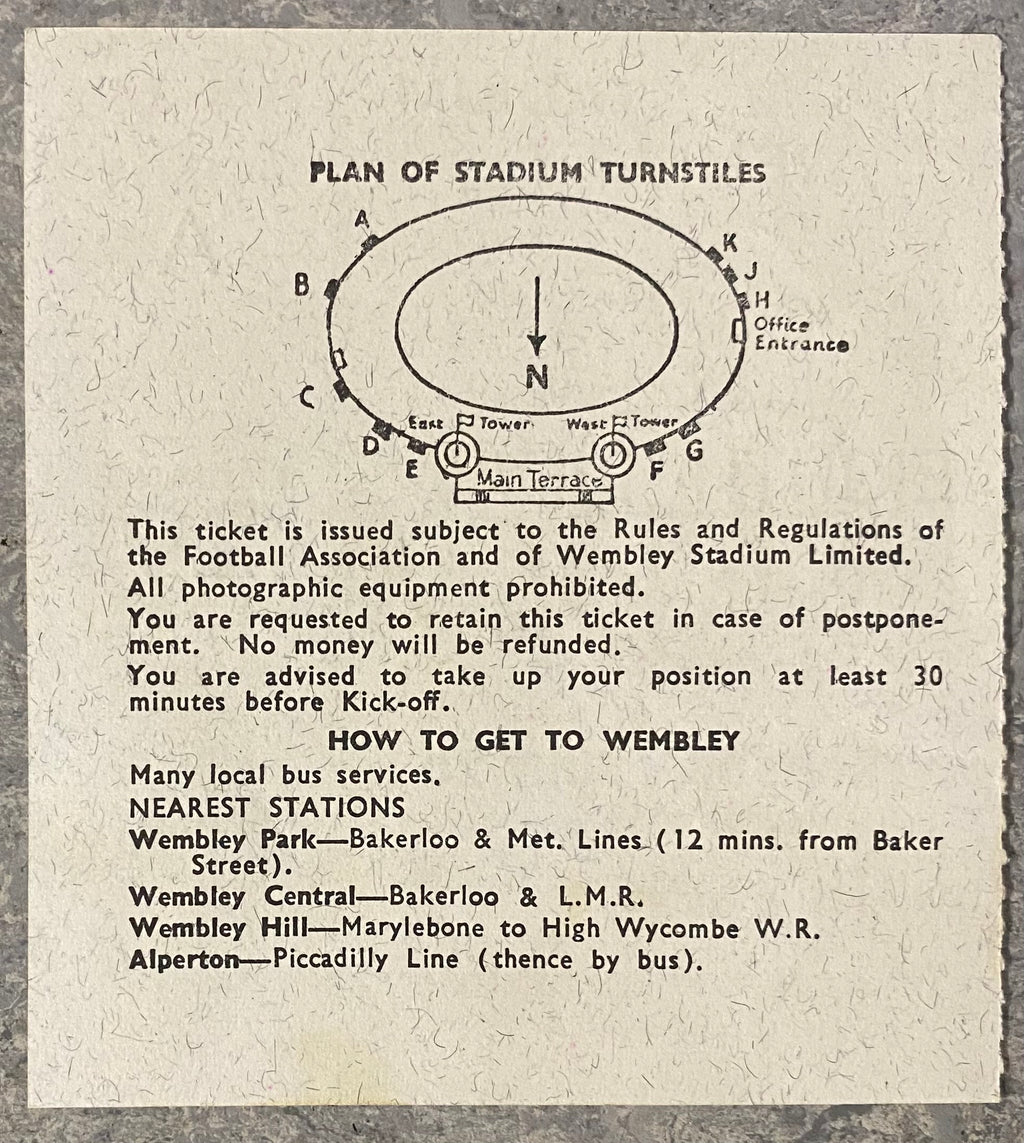 1966 ORIGINAL WORLD CUP 1ST ROUND TICKET ENGLAND V FRANCE @ WEMBLEY