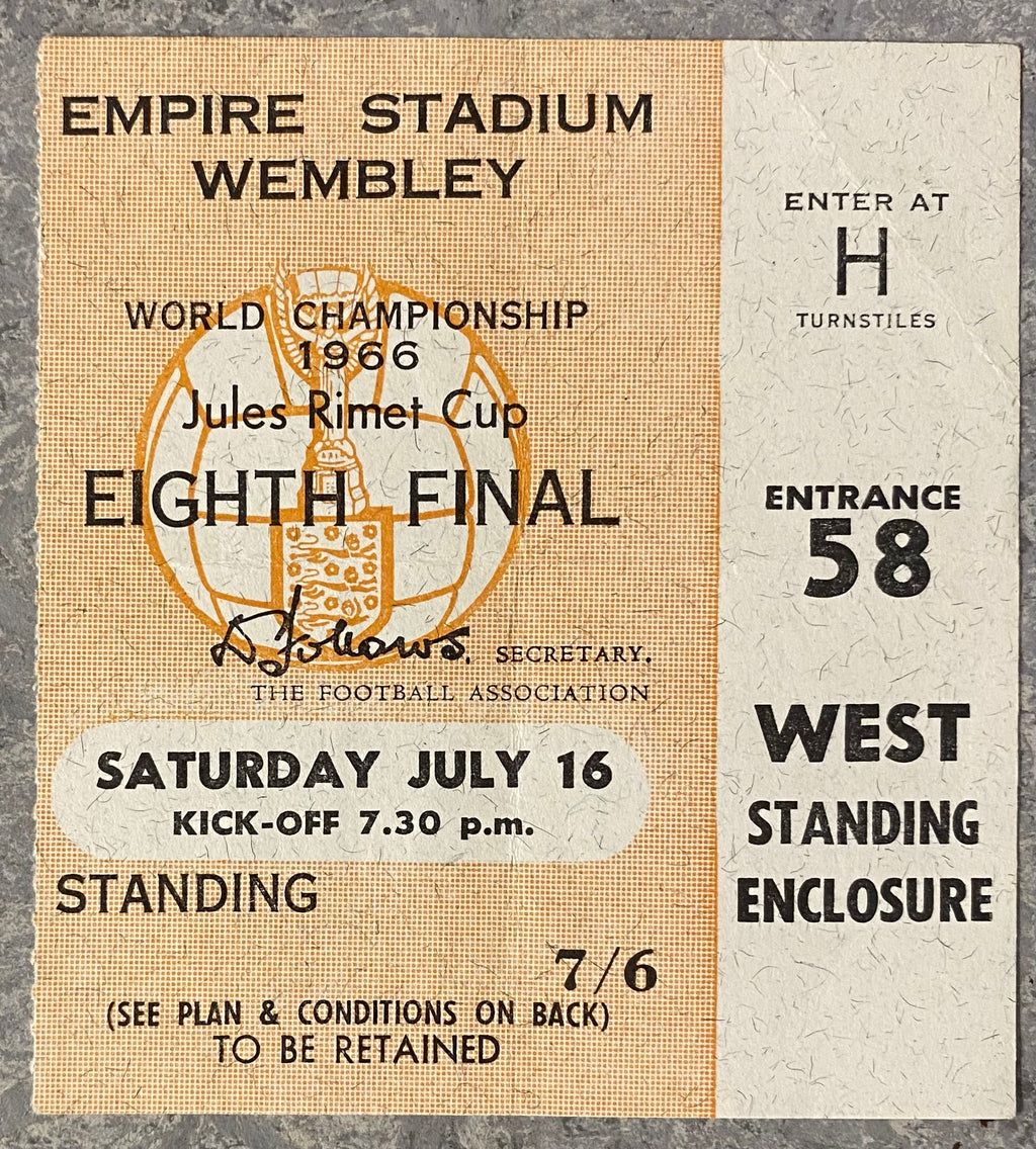 1966 ORIGINAL WORLD CUP 1ST ROUND TICKET ENGLAND V MEXICO @ WEMBLEY