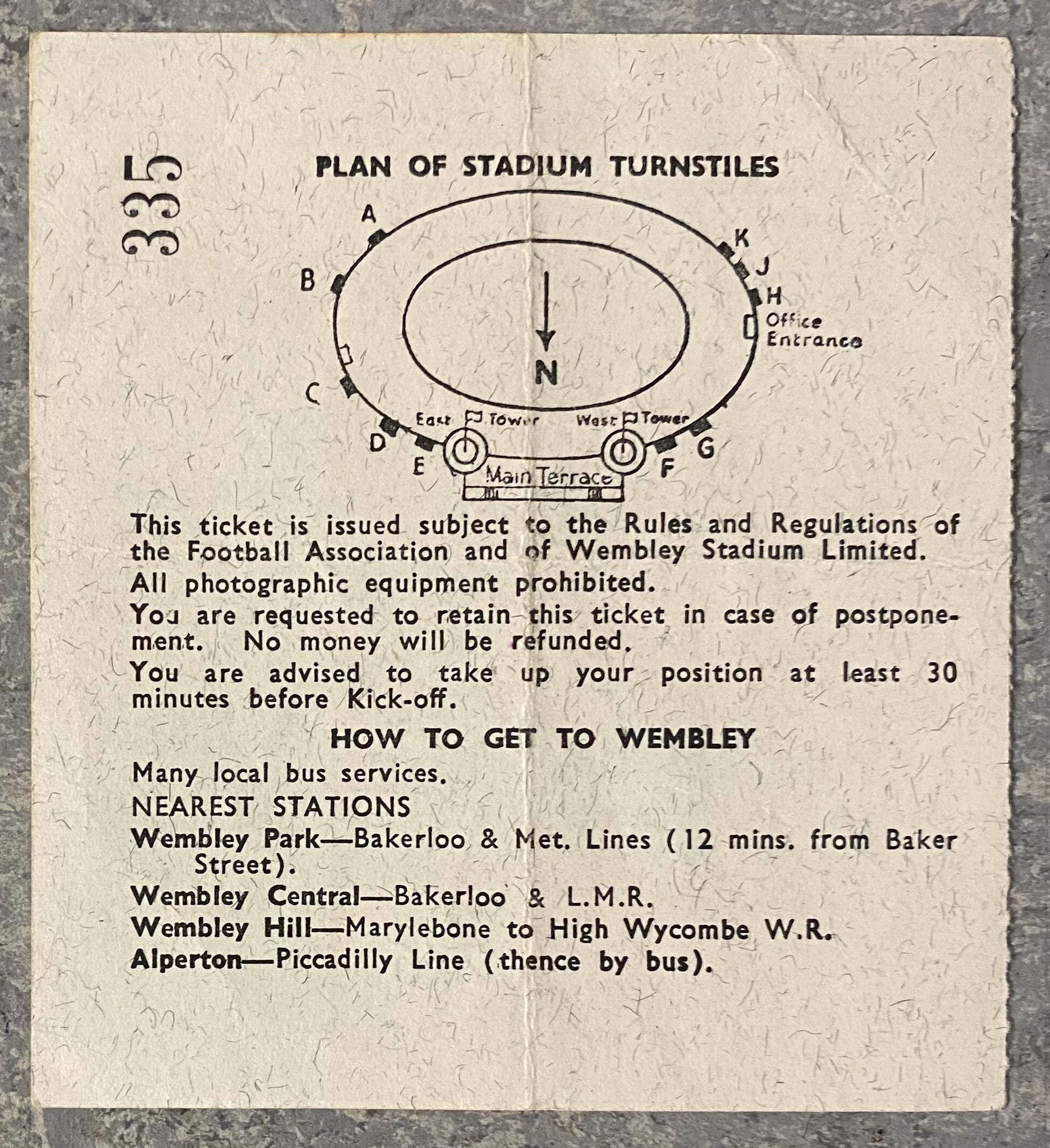 1966 ORIGINAL WORLD CUP 1ST ROUND TICKET ENGLAND V MEXICO @ WEMBLEY