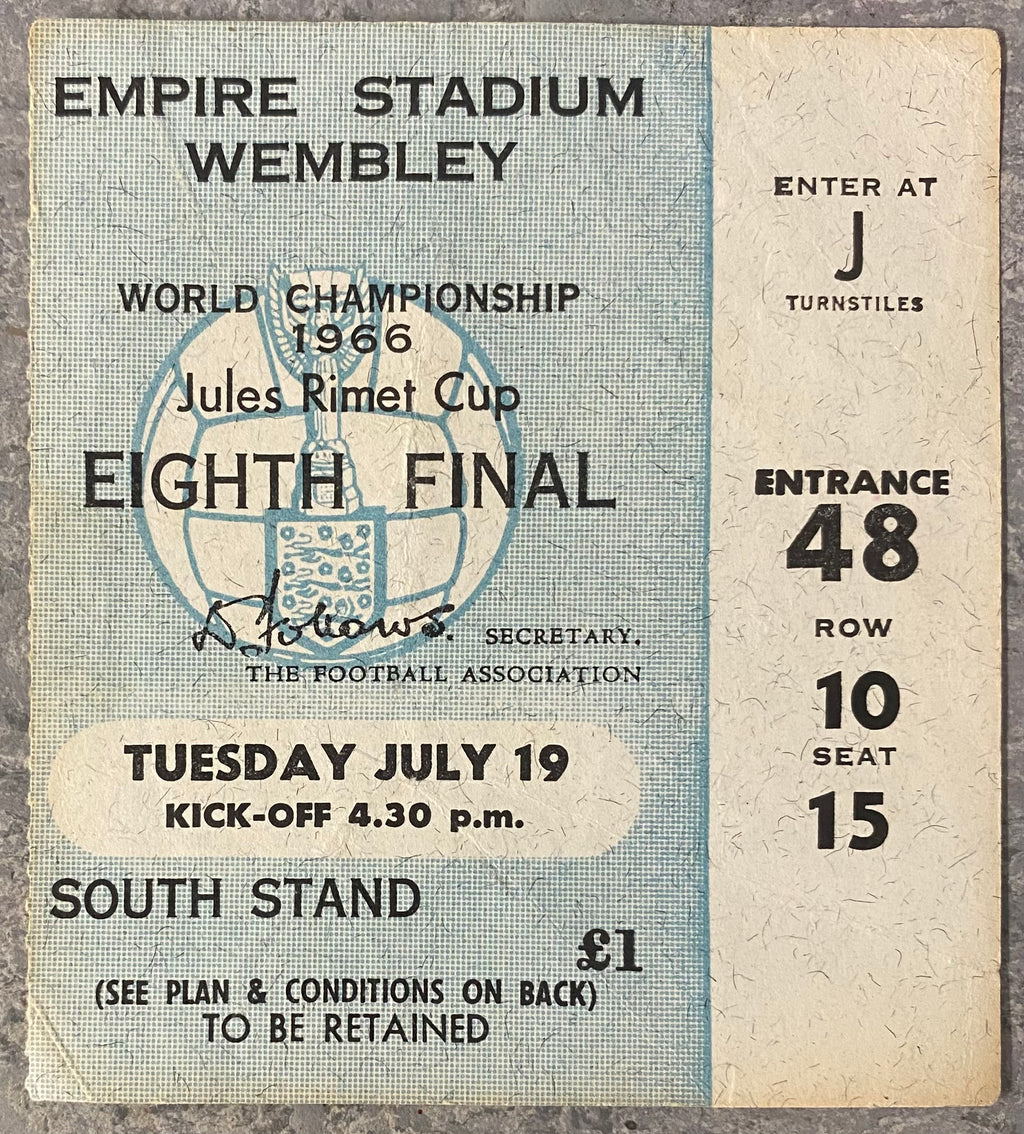 1966 ORIGINAL WORLD CUP 1ST ROUND TICKET MEXICO V URUGUAY @ WEMBLEY
