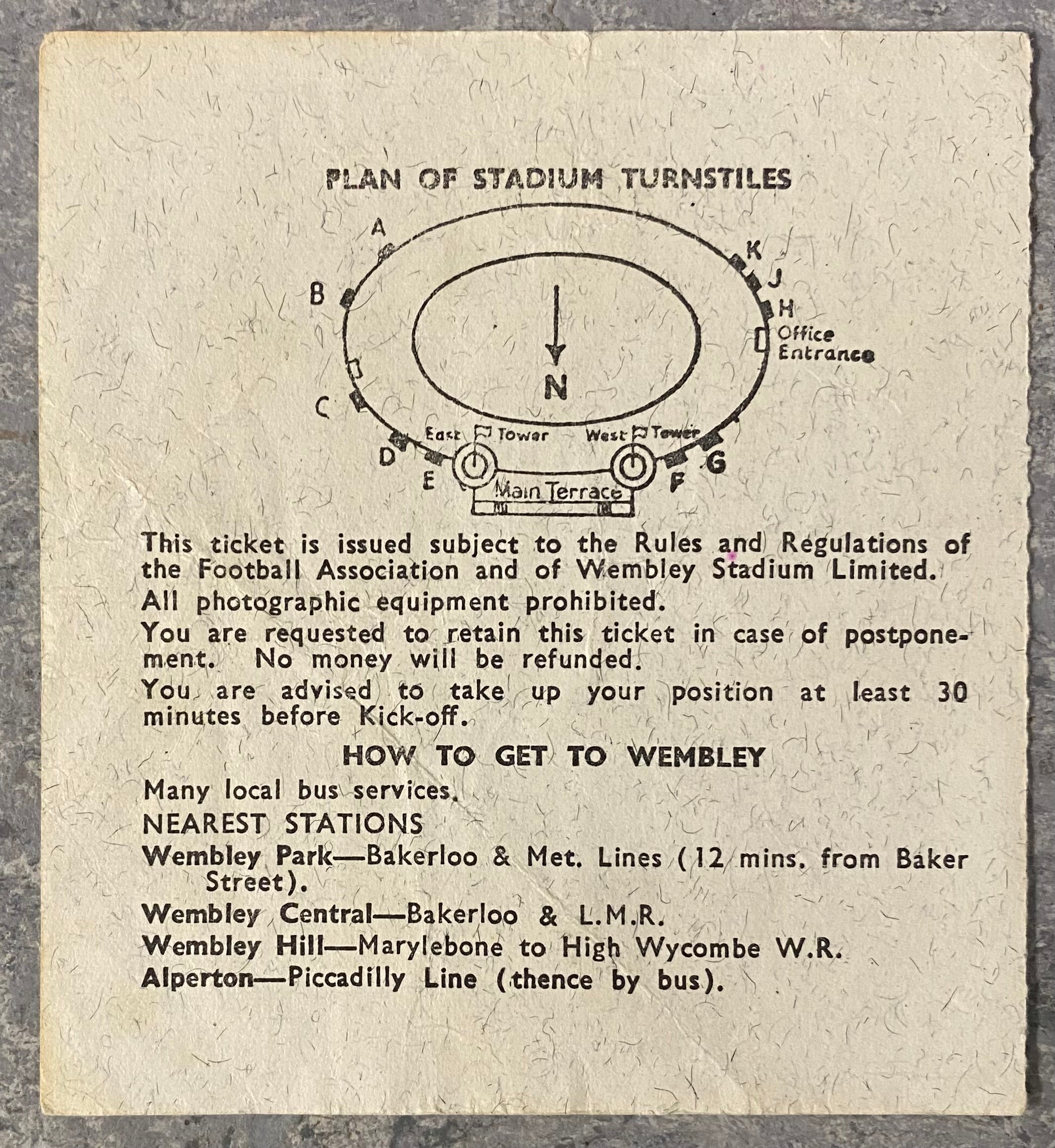 1966 ORIGINAL WORLD CUP 1ST ROUND TICKET MEXICO V URUGUAY @ WEMBLEY