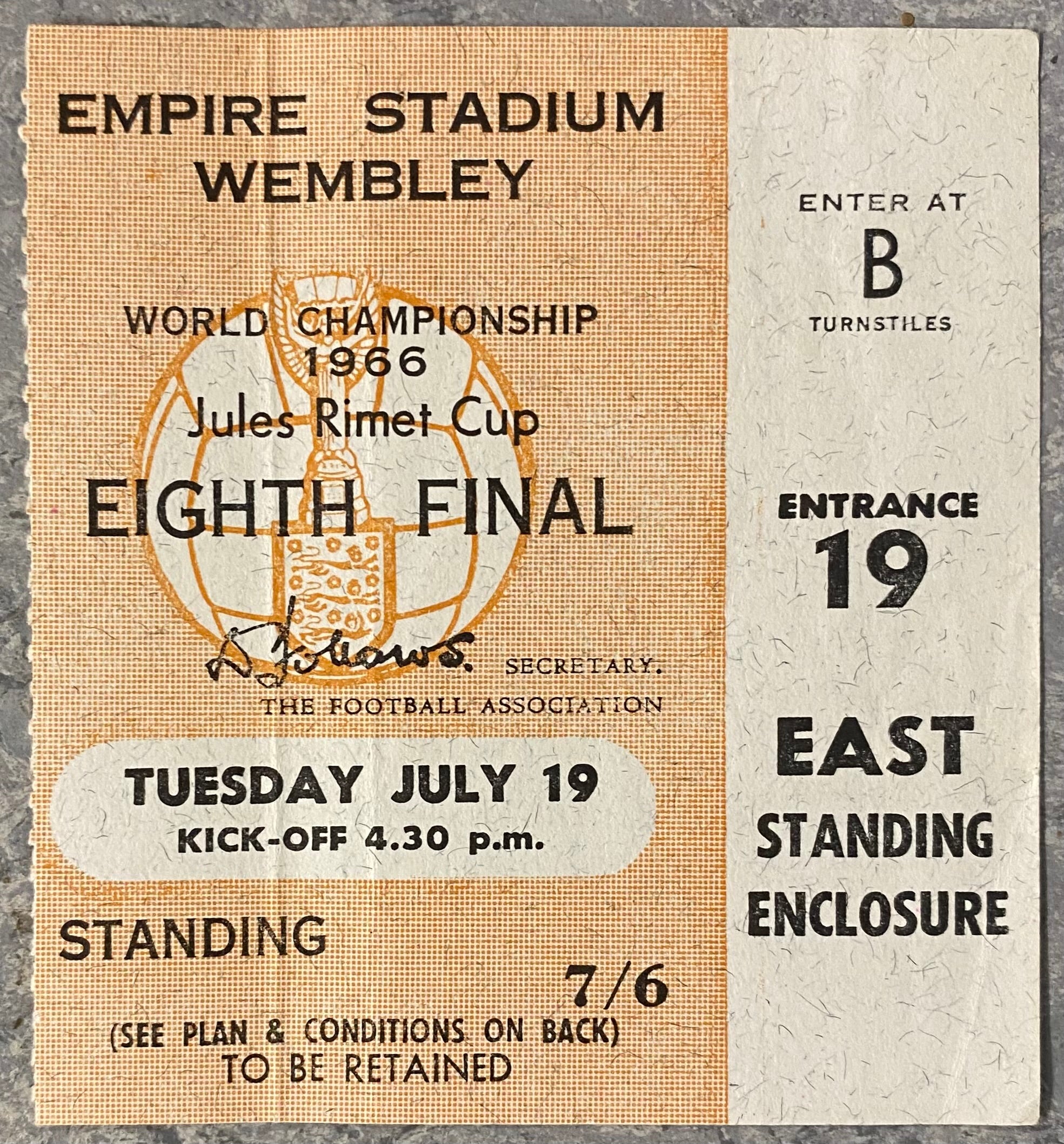 1966 ORIGINAL WORLD CUP 1ST ROUND TICKET MEXICO V URUGUAY @ WEMBLEY (Copy)