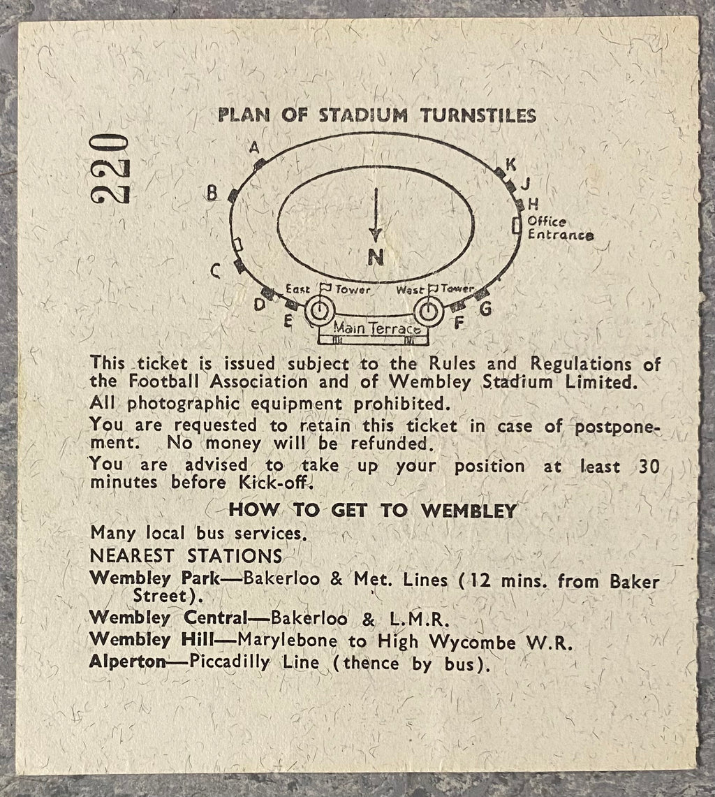 1966 ORIGINAL WORLD CUP 1ST ROUND TICKET ENGLAND V FRANCE @ WEMBLEY