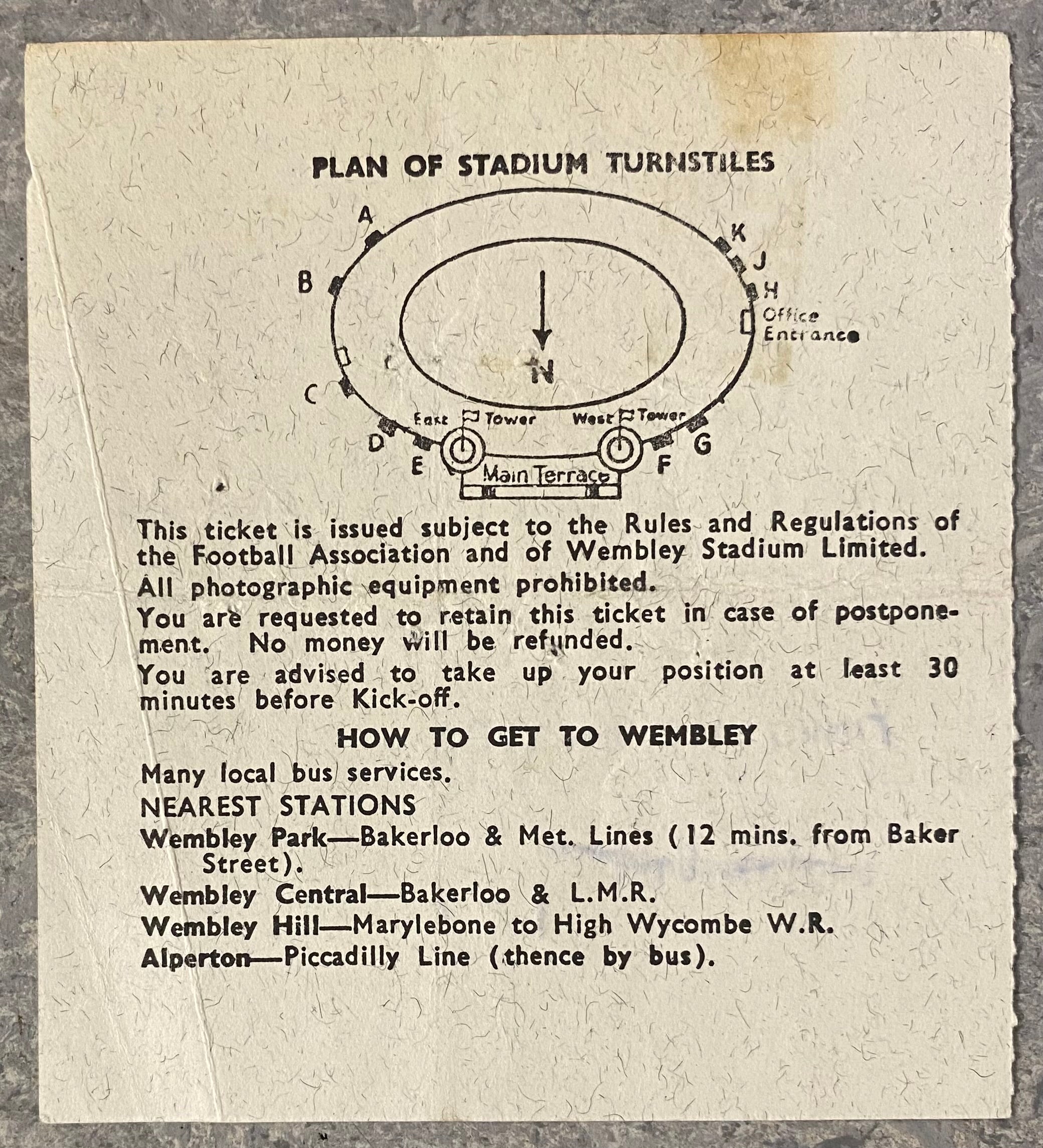 1966 ORIGINAL WORLD CUP 1ST ROUND TICKET MEXICO V FRANCE @ WEMBLEY