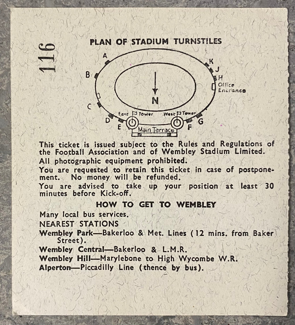 1966 ORIGINAL WORLD CUP 1ST ROUND TICKET MEXICO V FRANCE @ WEMBLEY